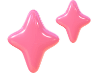 Pink 3D glossy stars decorations