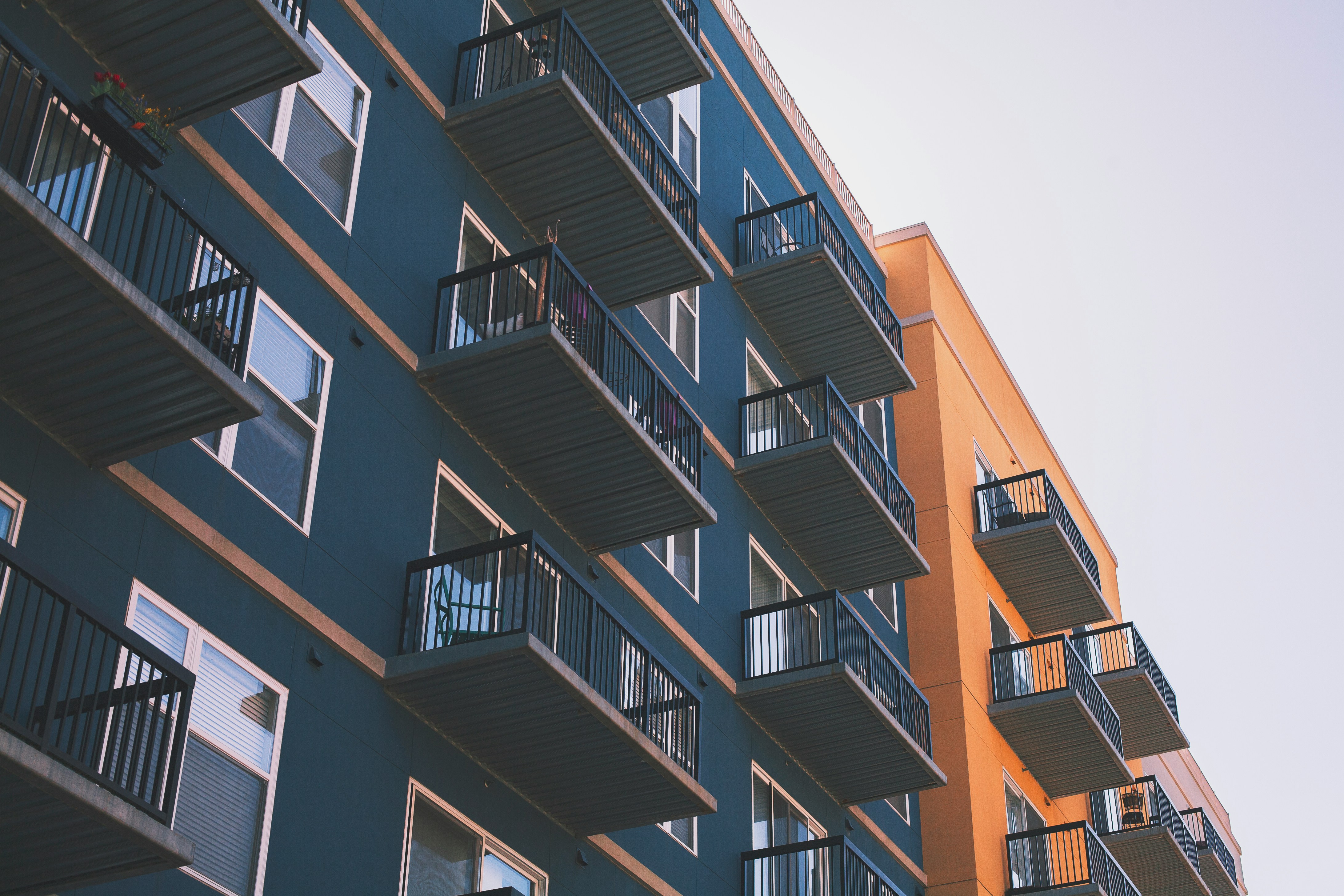 Elevation photo of exterior of apartment building