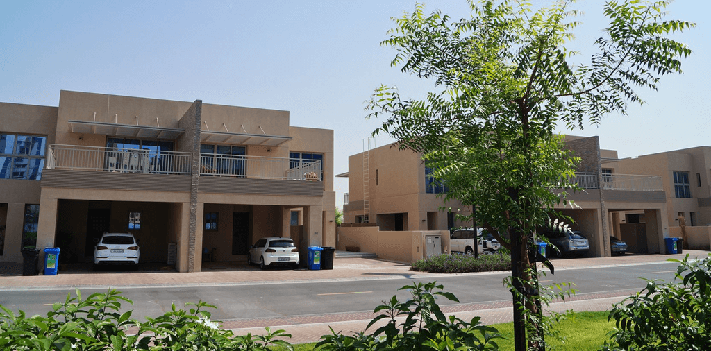 A series of homes in Cedre Villas, situated in the Dubai Silicon Oasis neighborhood.