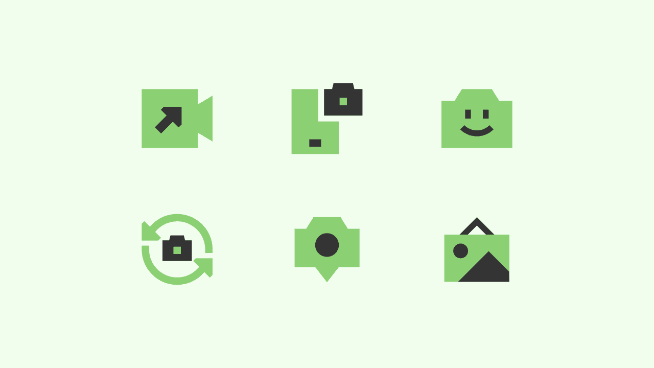 Sharp Flat Photo and Video Icon Set