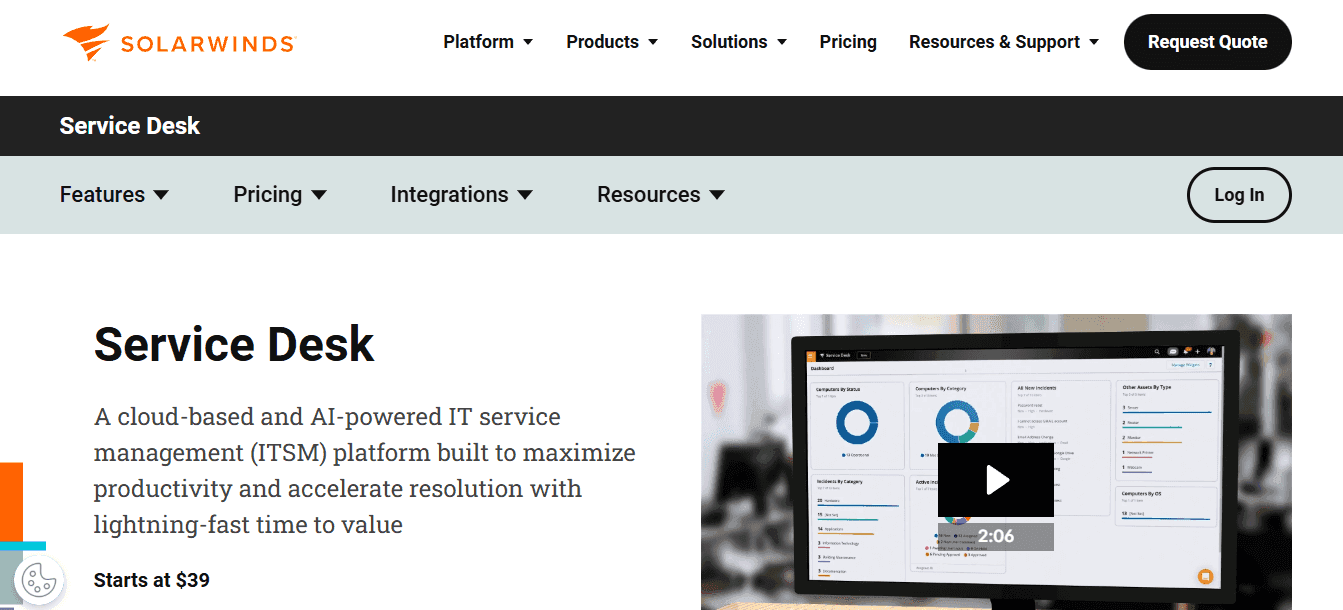 SolarWinds Service Desk