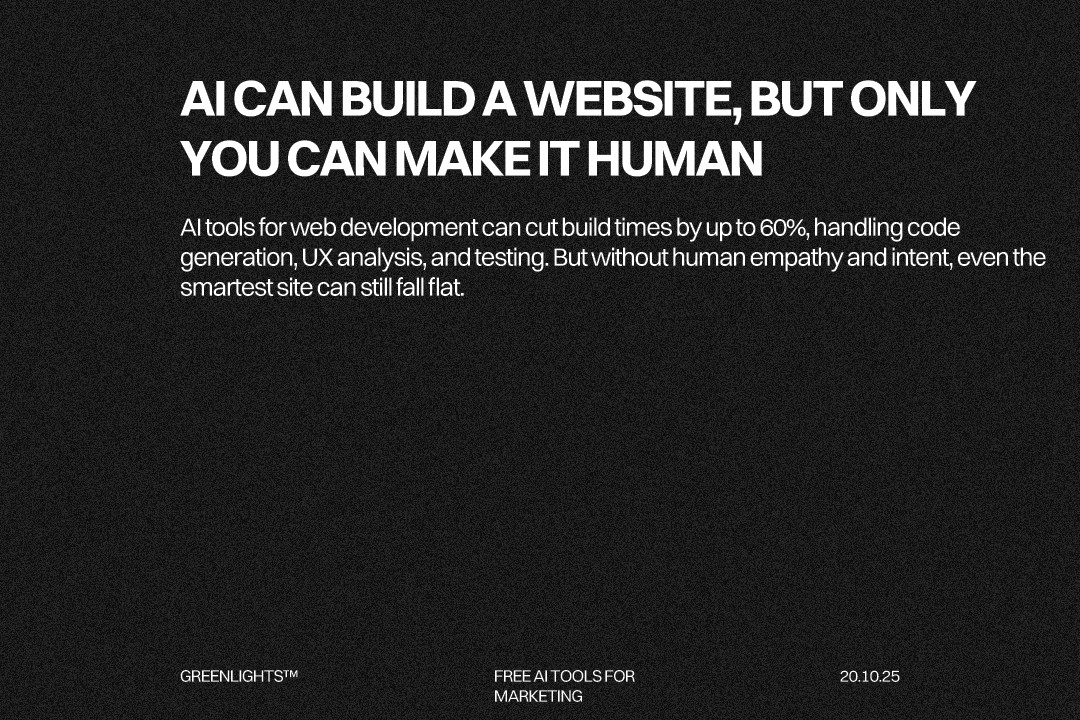 AI tools for web development, developers and designers using artificial intelligence to generate code, analyse UX, create prototypes, and improve website performance and accessibility.