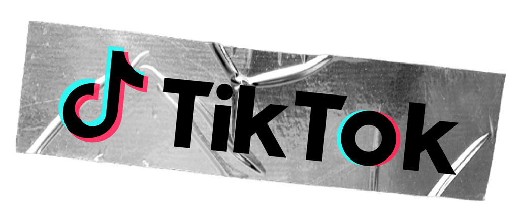 TikTok Logo On a Silver Tape