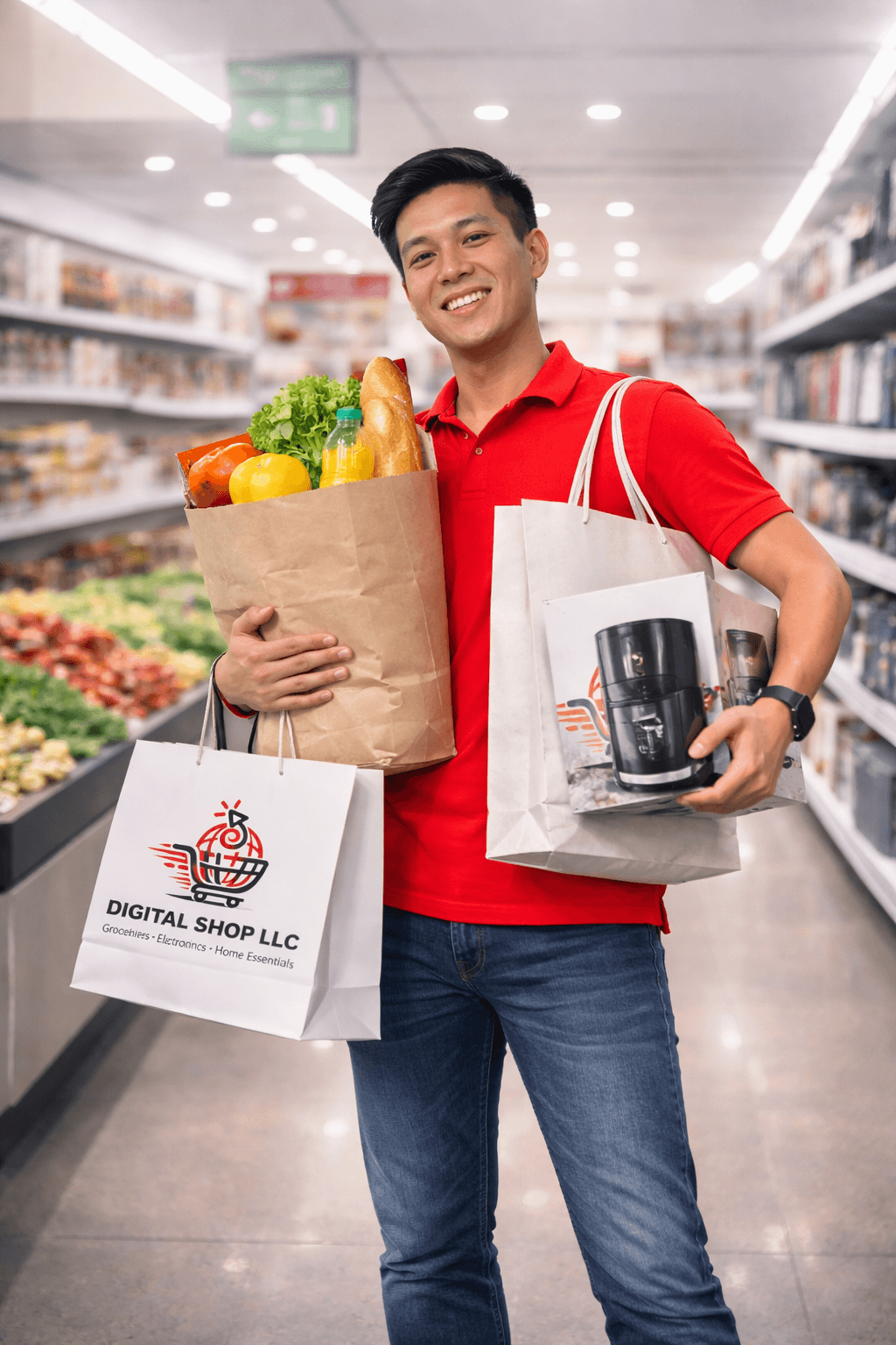 Man sitting in a car next toboxes