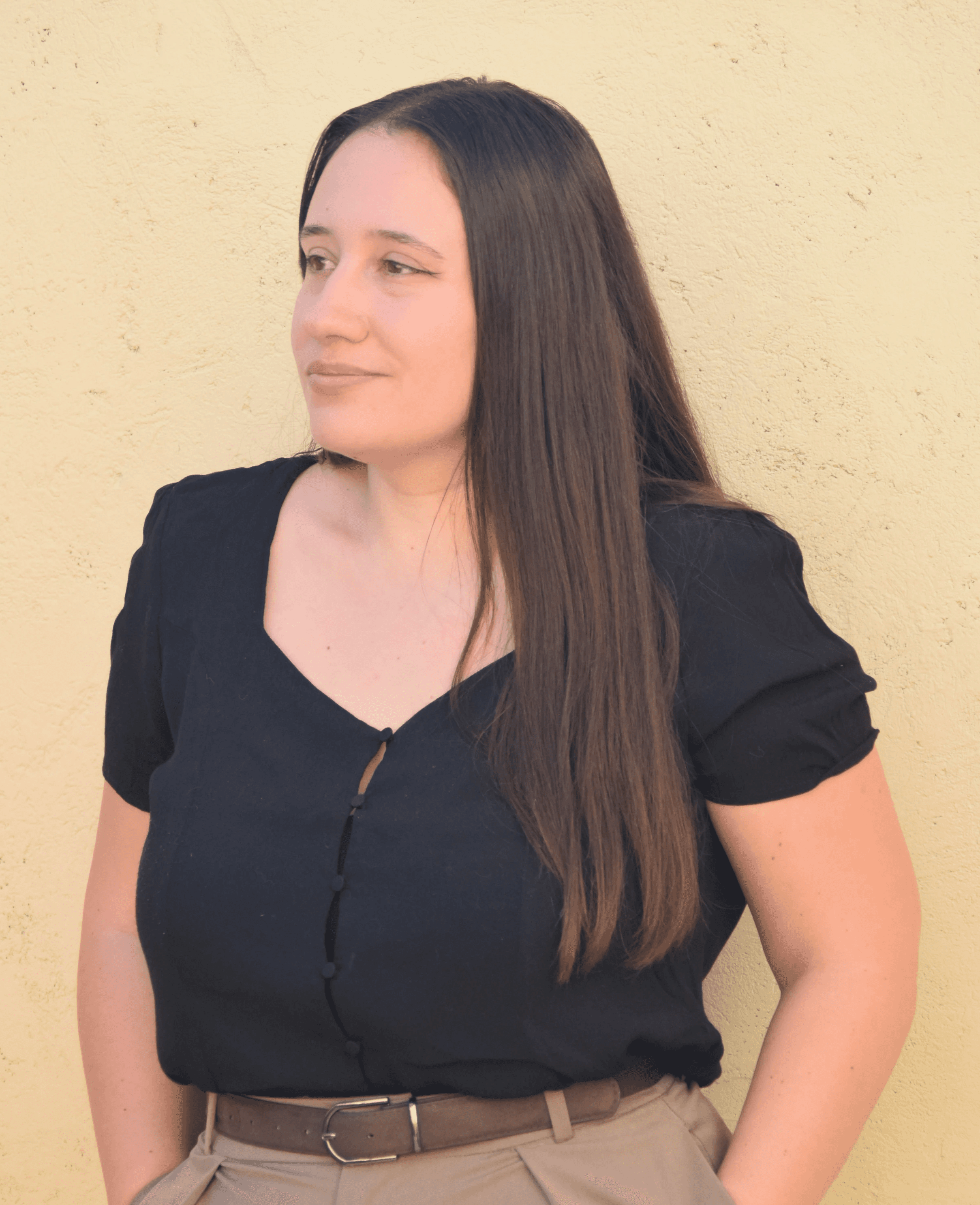 Portrait of portfolio creator – back view