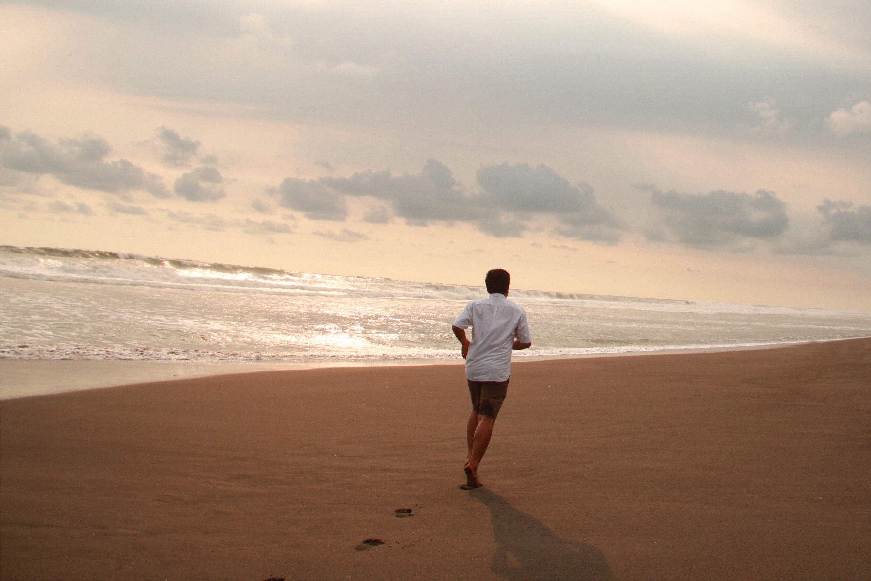 running on the beach