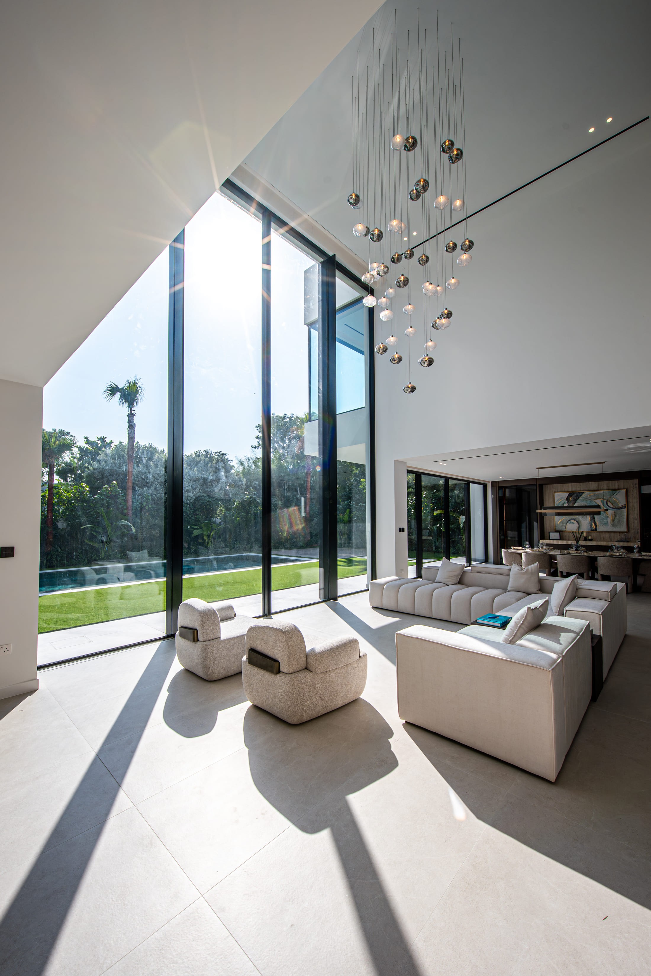 Image of a staircase and a glass window 