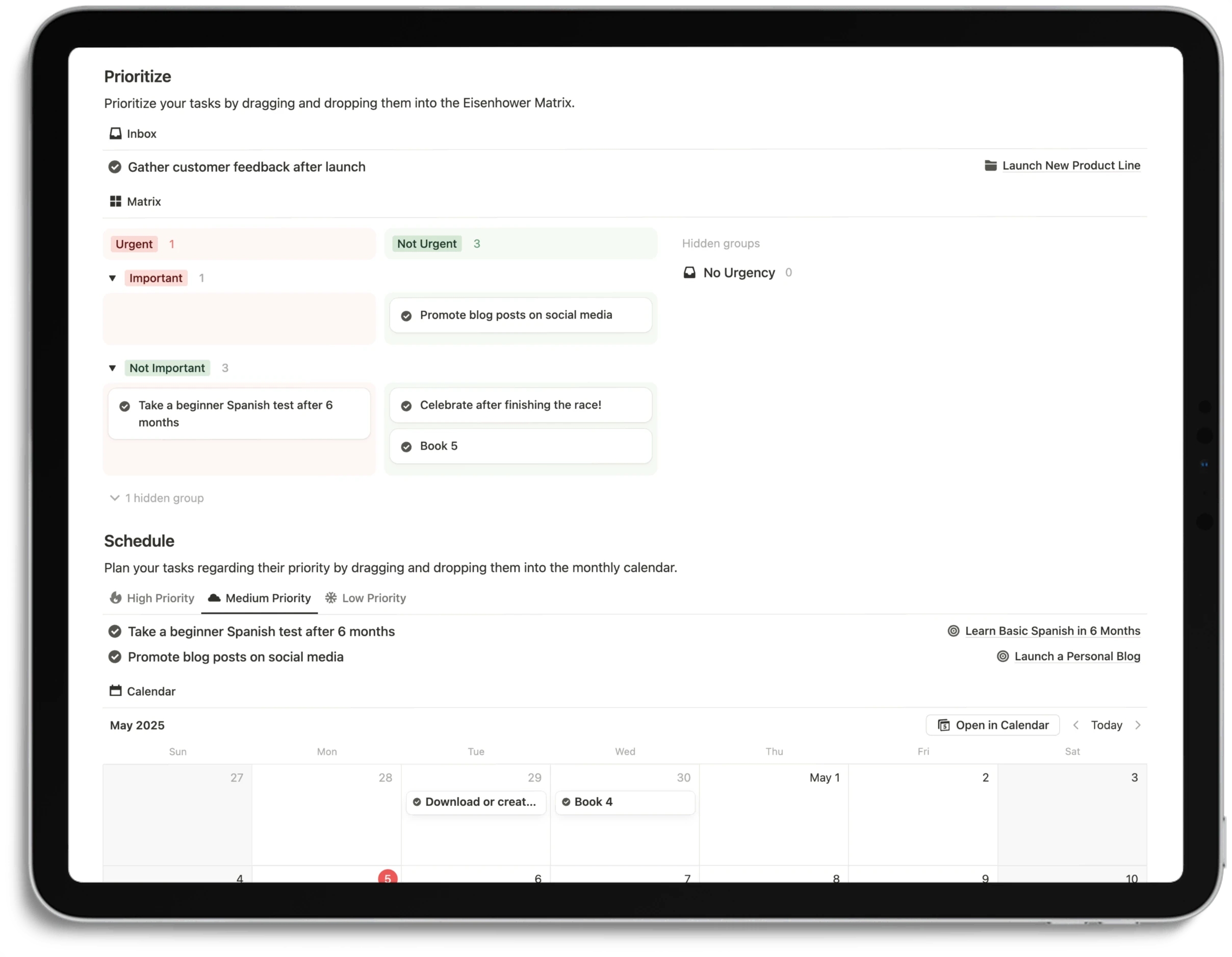 Notion Productivity System - Feature Planning