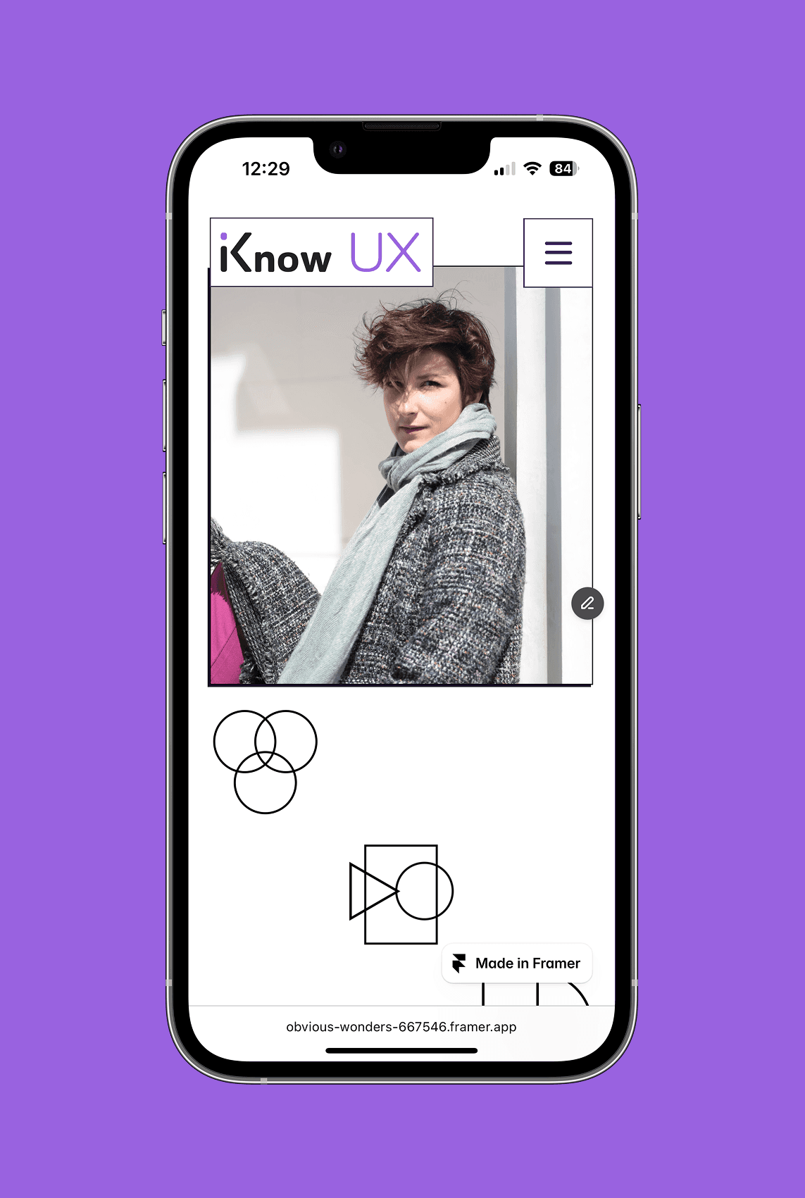 Mockup Mobile, Responsive Webdesign, Profilseite