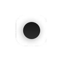 Black dot centered in a white rounded square, minimalist style.