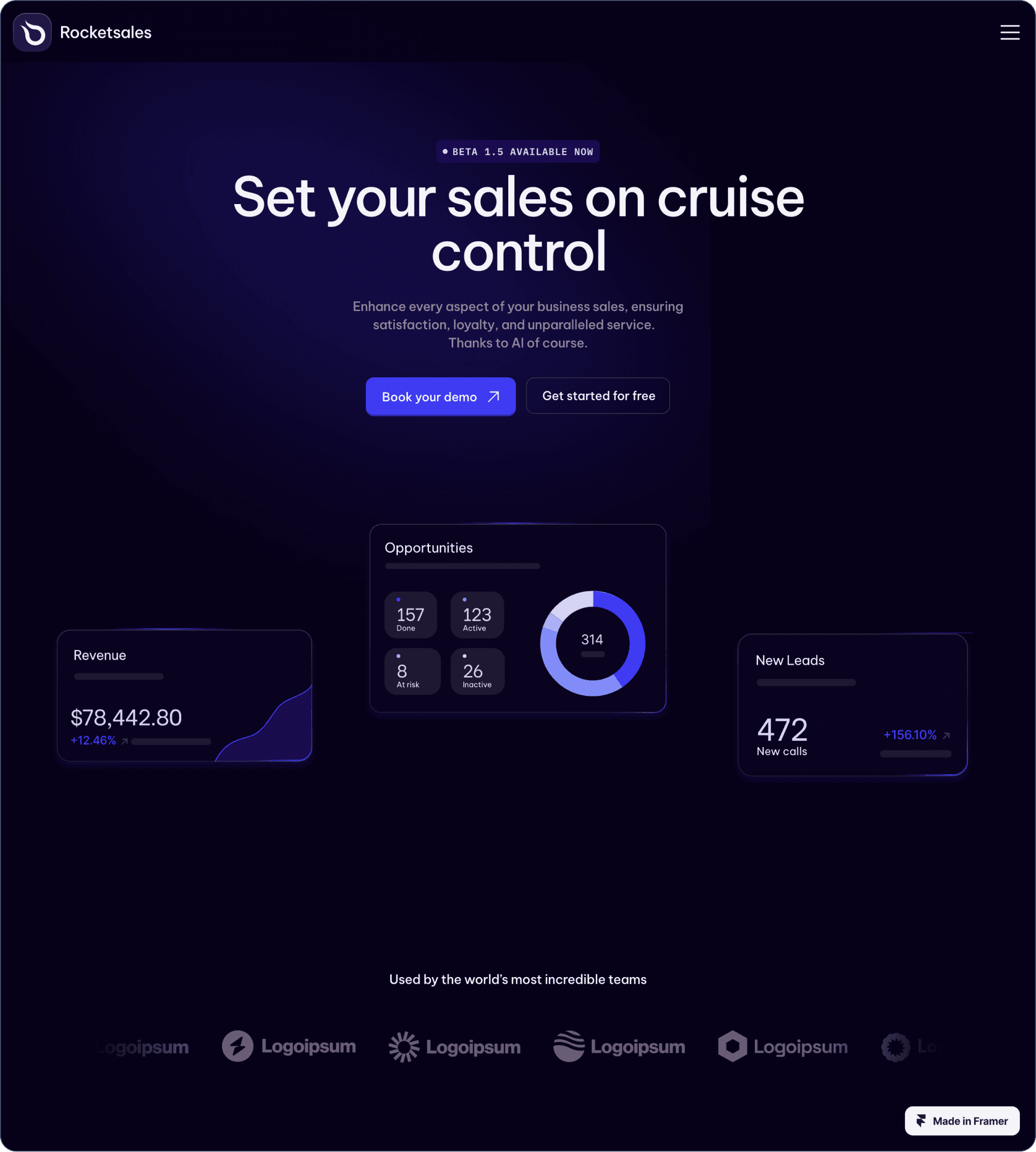 Rocketsales Framer template