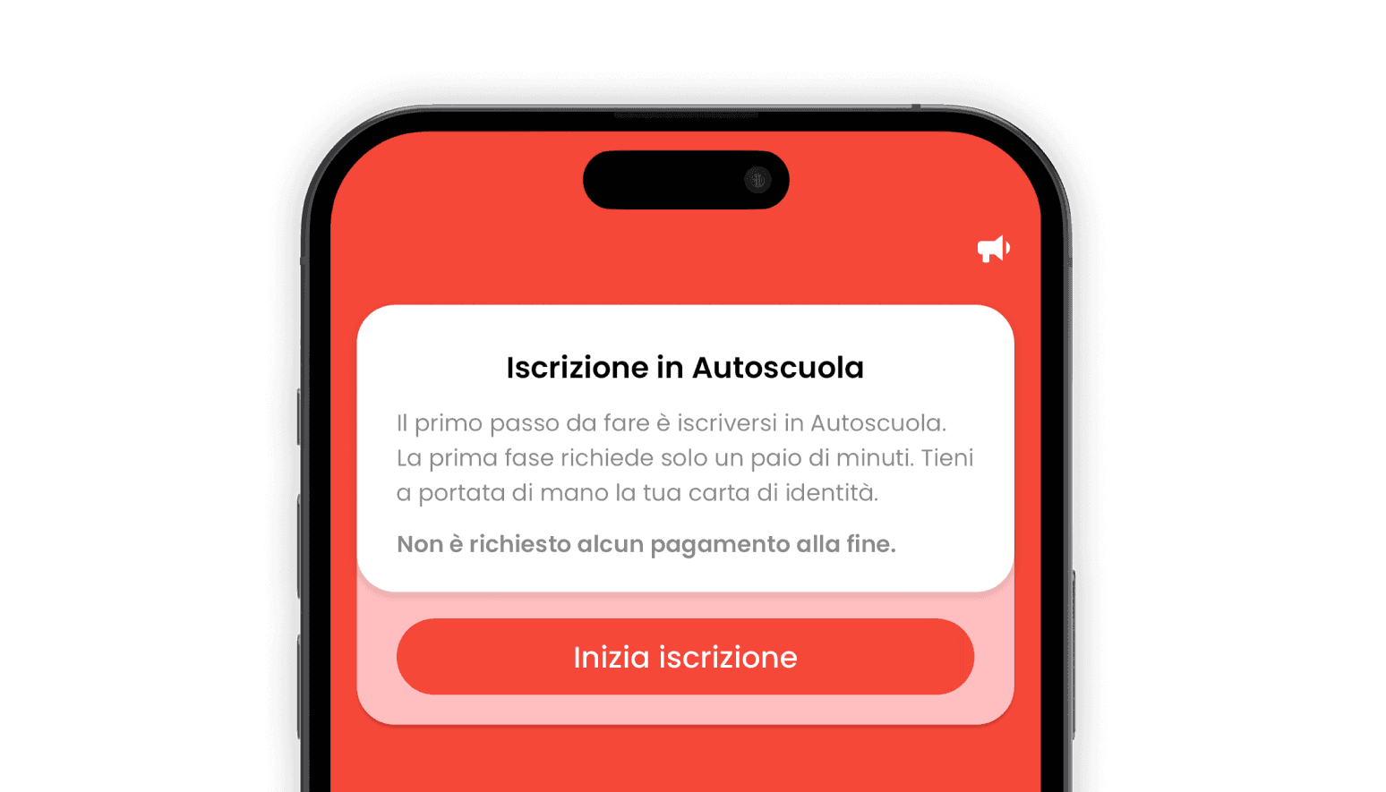 Autoscuola Schermata di inizio registrazione dell'app di Guidoio Autoscuola Digitale