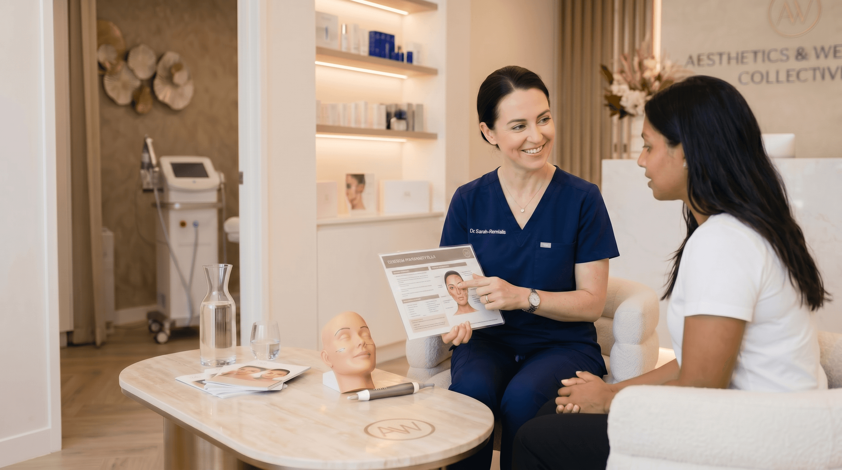 Clinician discussing services