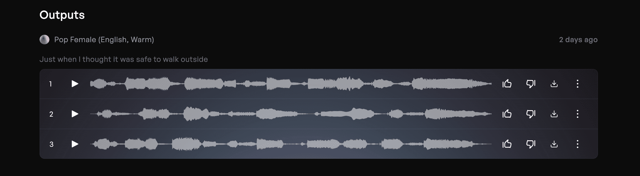 Generated vocals on Kits AI