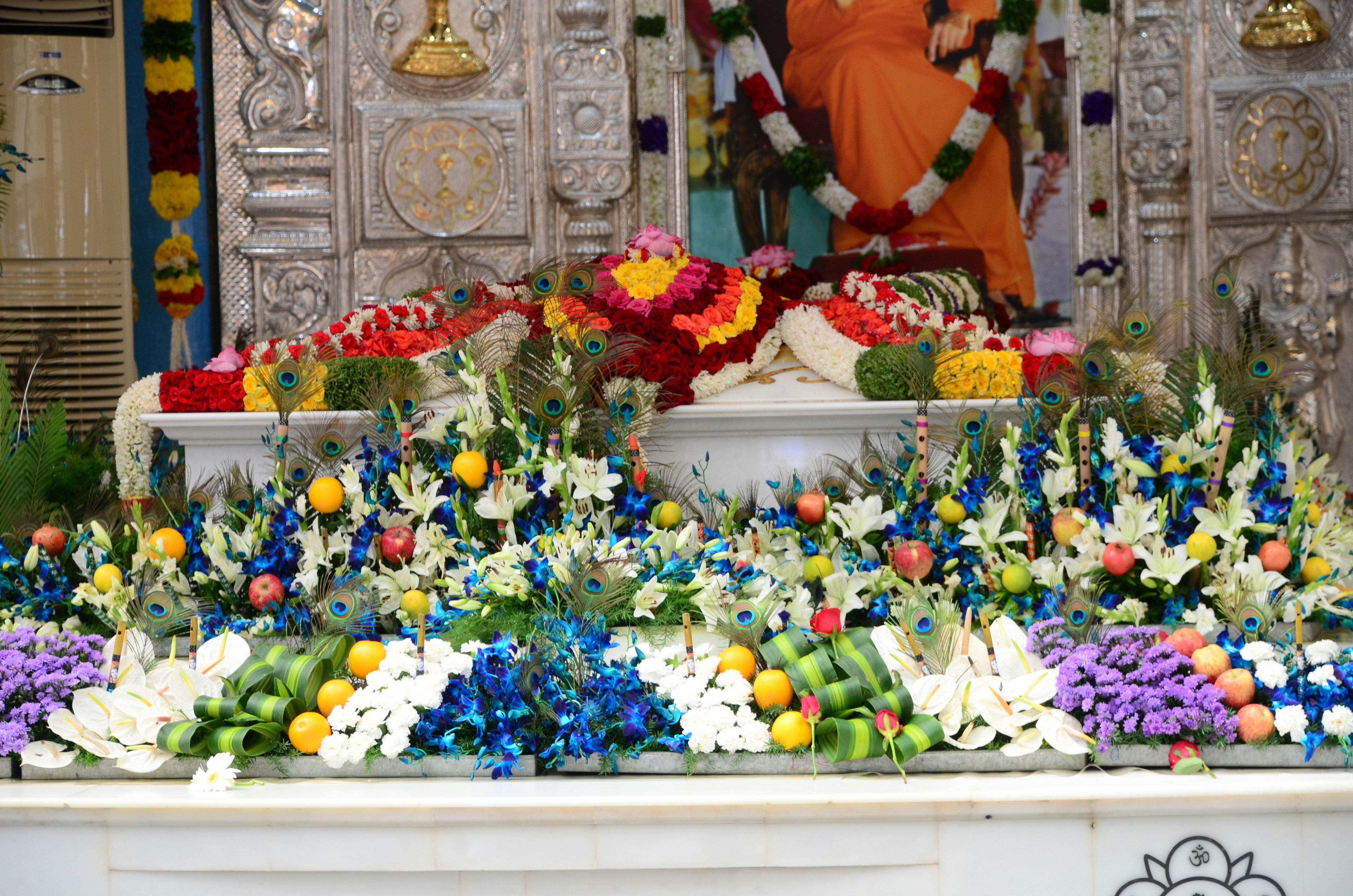 a display of flowers