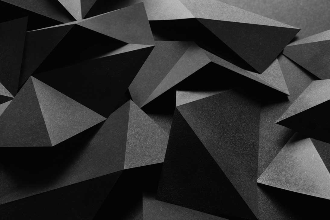 Black and white geometrical shapes.
