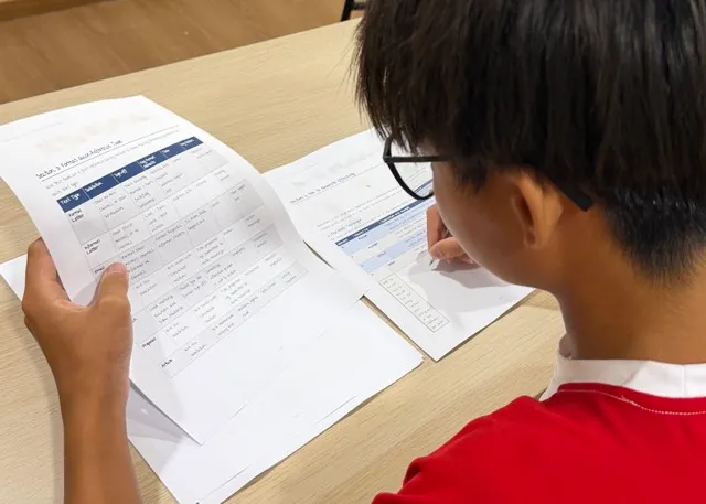 student studying