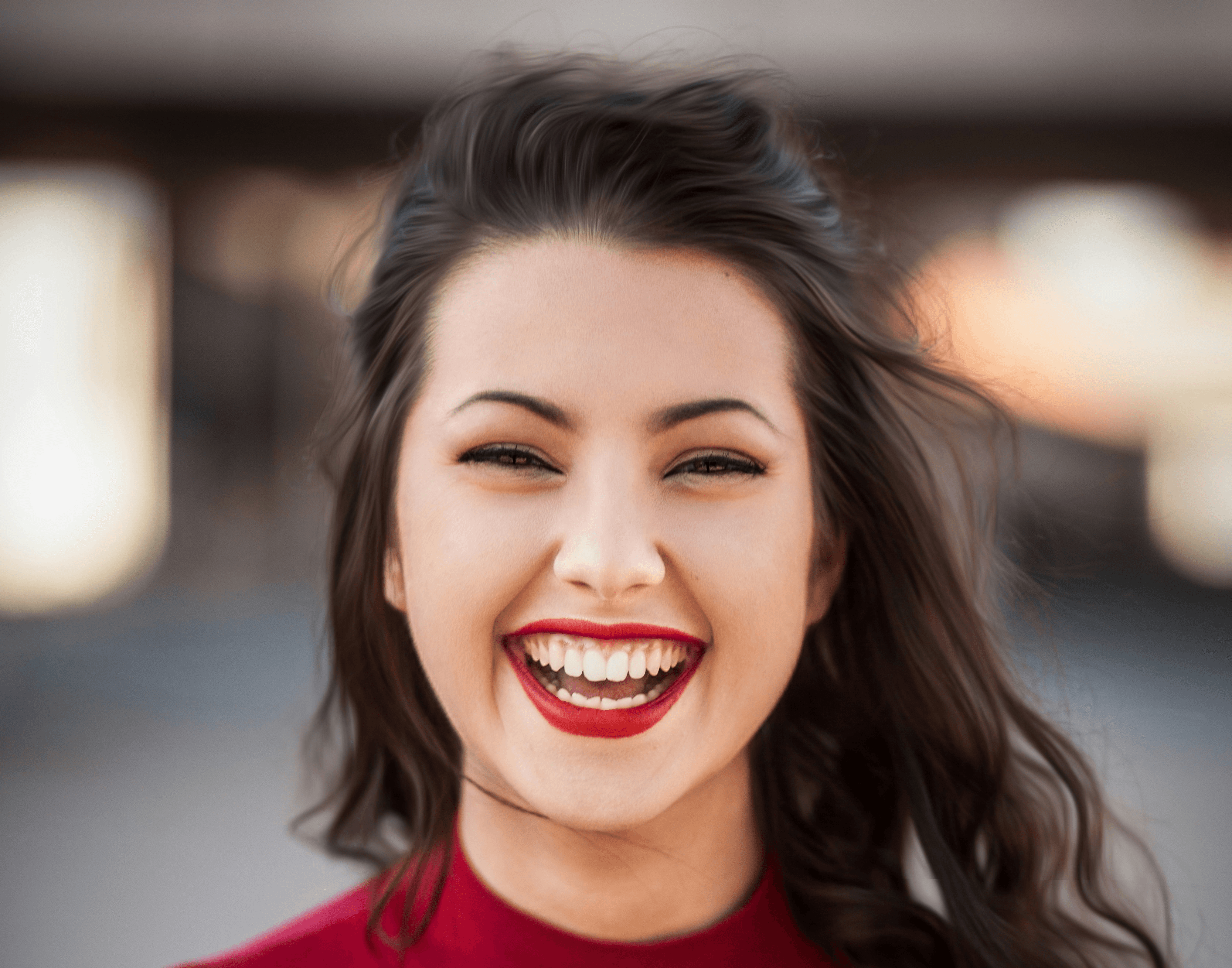 closeup photography of woman smiling