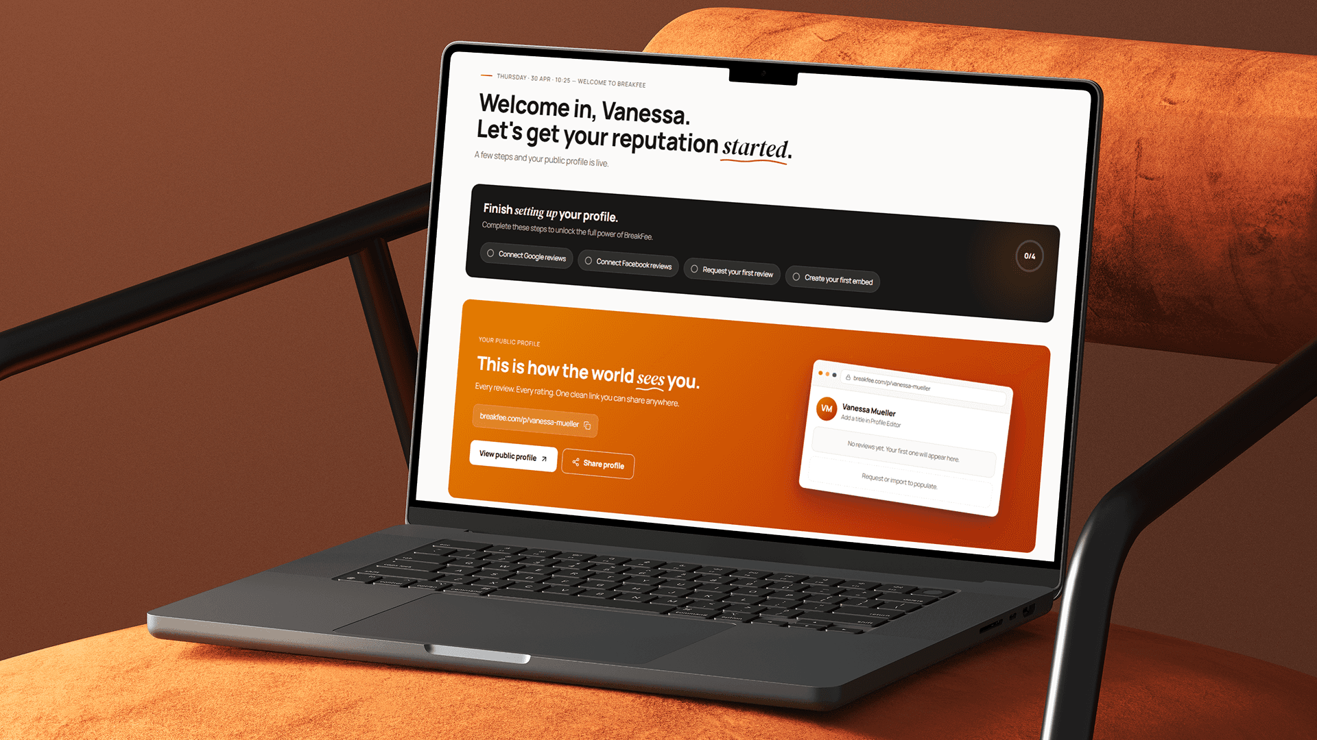 BreakFee App On Laptop