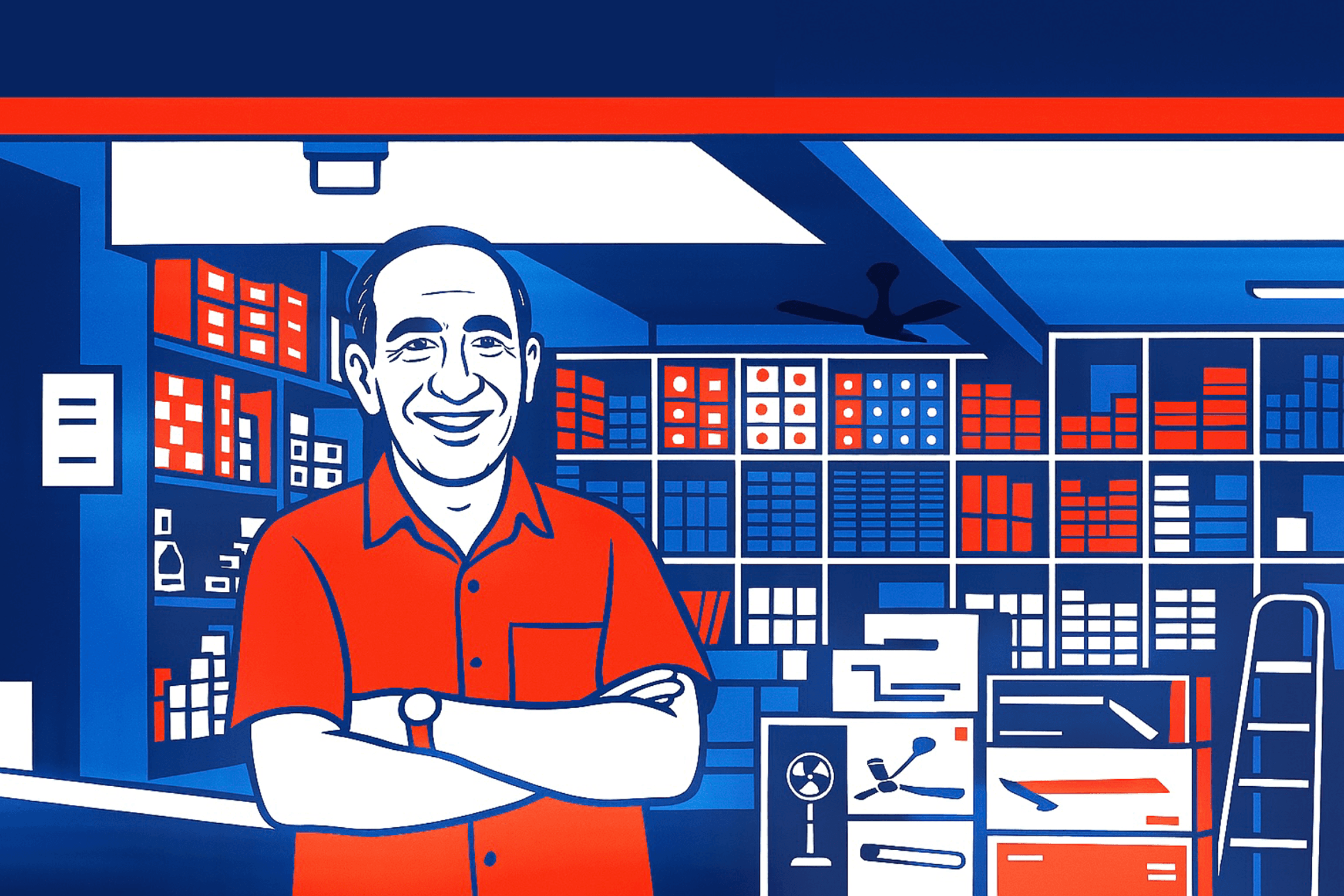 happy shop owner