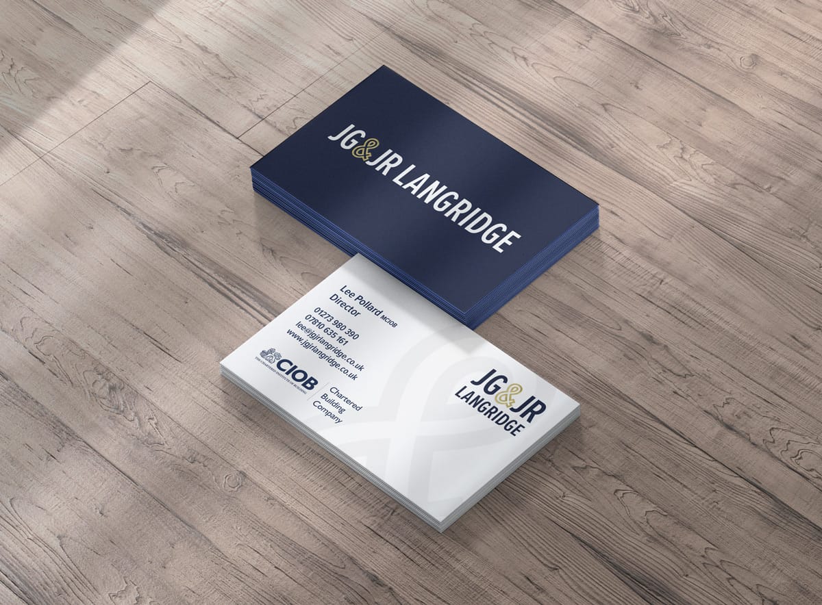 business card designs for JG & JR Langridge