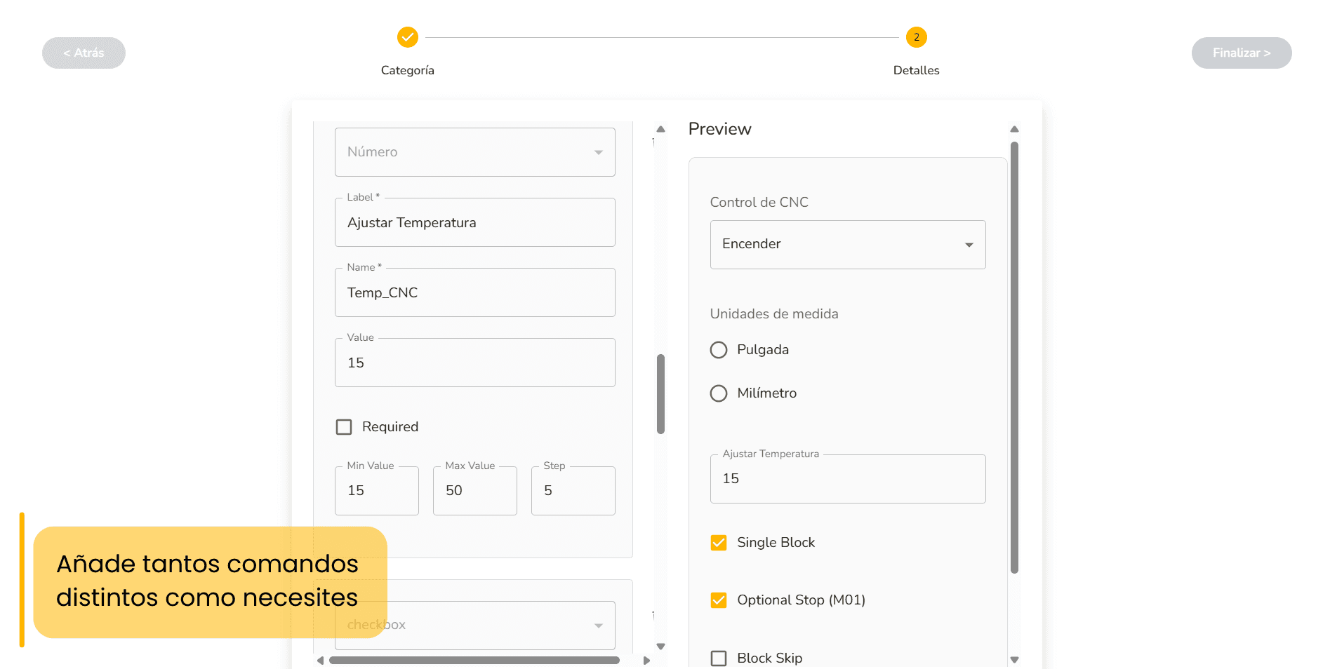 Panel de conexión al activo para control remoto desde el gemelo digital