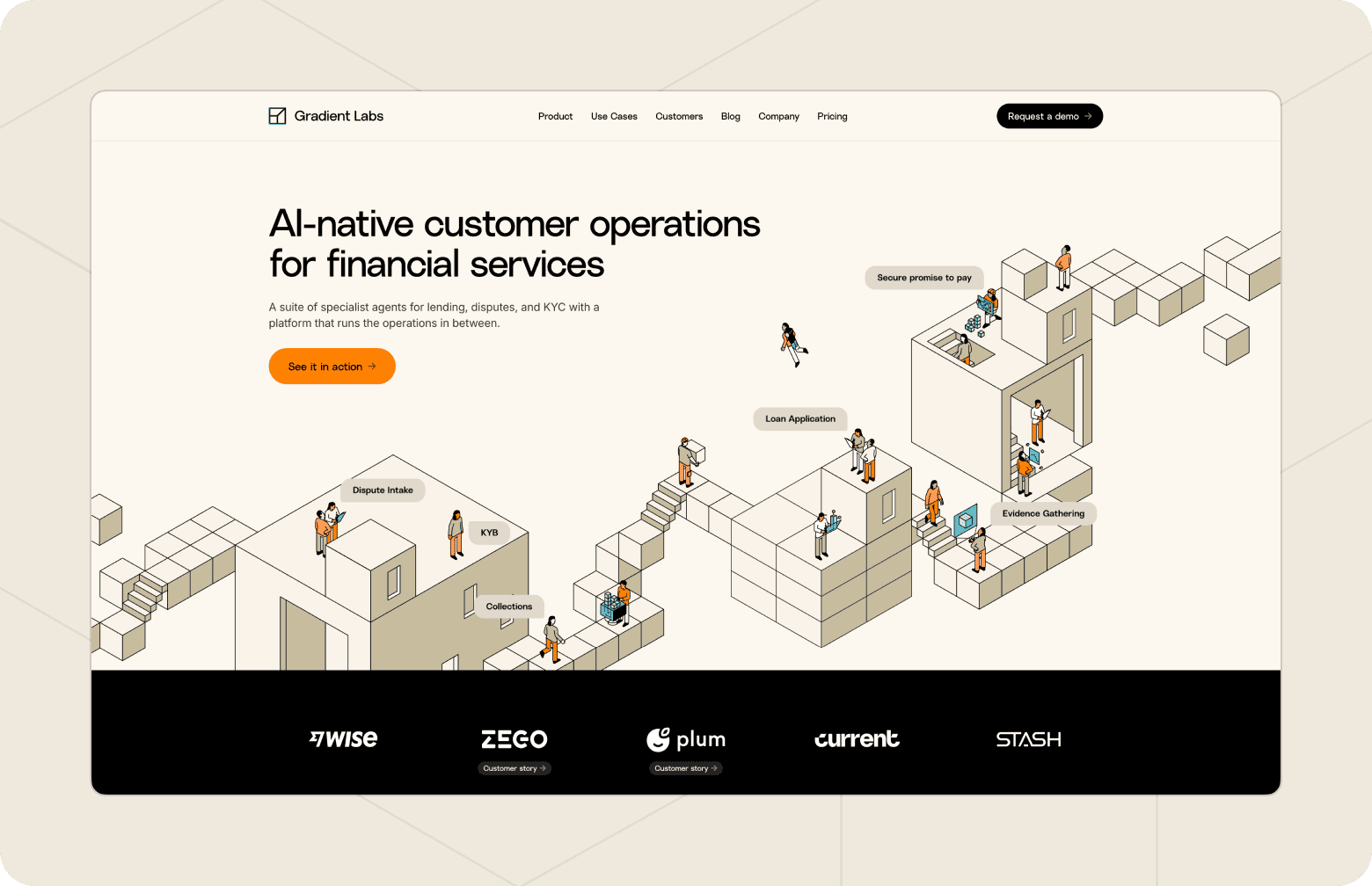 Screenshot of the Gradient Labs homepage.