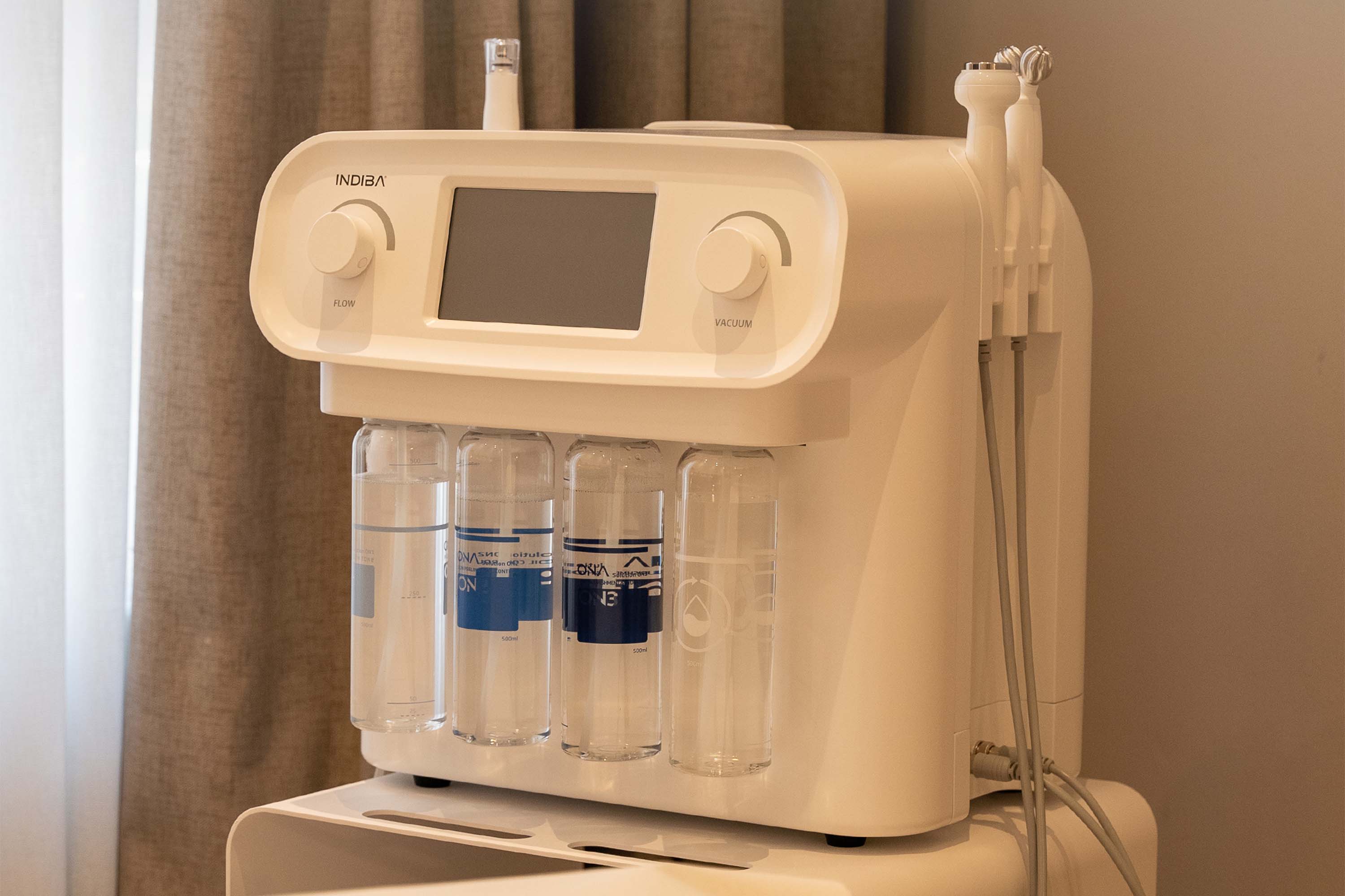 Close-up of lush, dark green leaves, some glossy and wet, against a muted background.