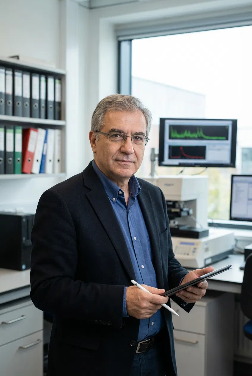 Portrait of Professor Eleftherios G. Gkortsis in a professional academic environment.