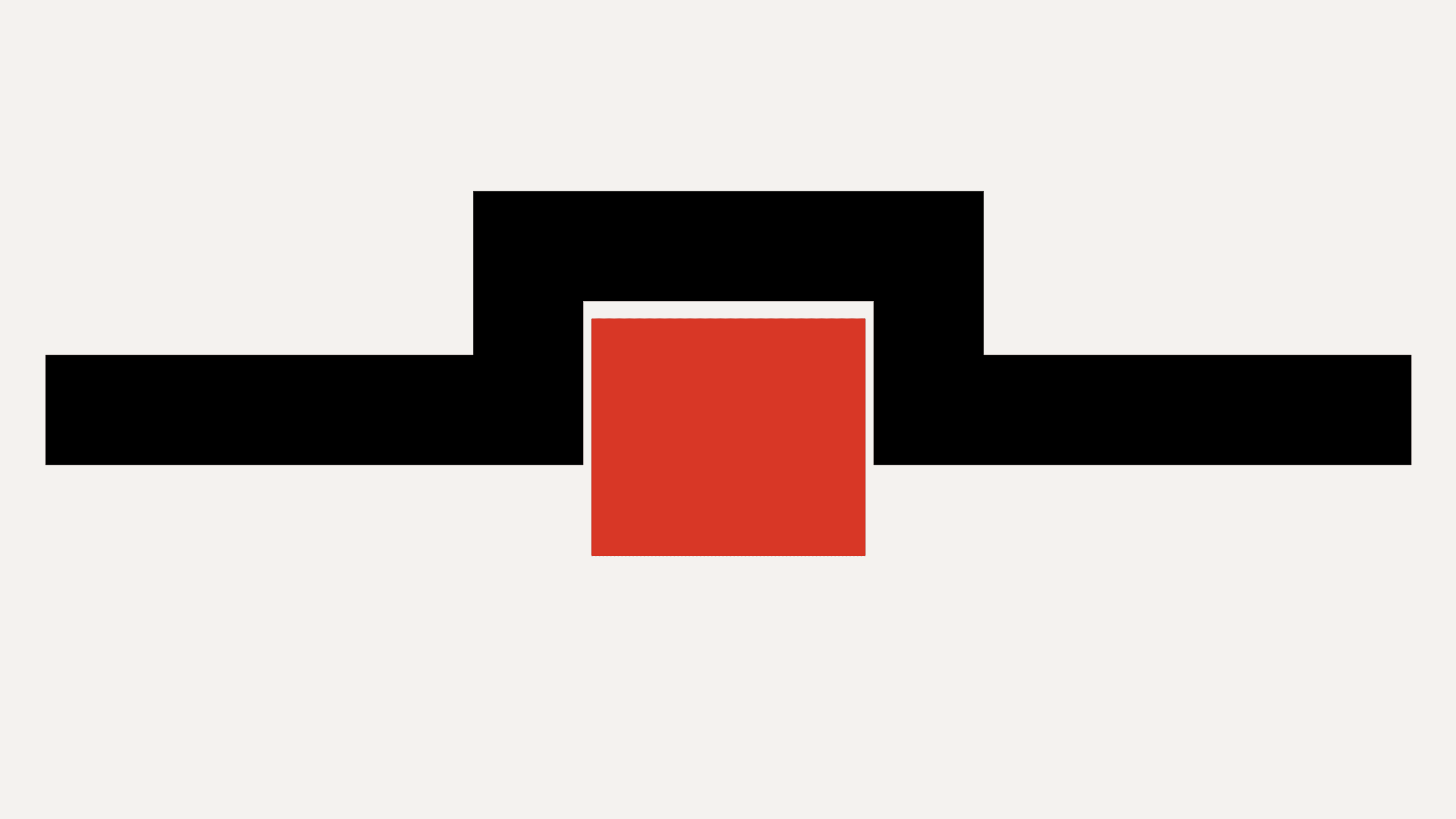 A black path changing direction to move around a red obstruction
