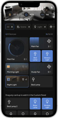 Room inner-screen: drag a card up to pin it