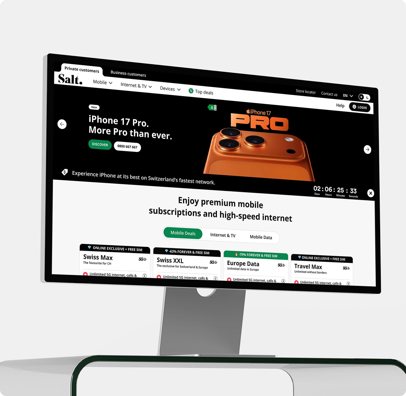 Homepage mockup of the Happy Officine cosmetics marketplace, showcasing a scalable e-commerce platform designed for multi-brand growth and digital performance.