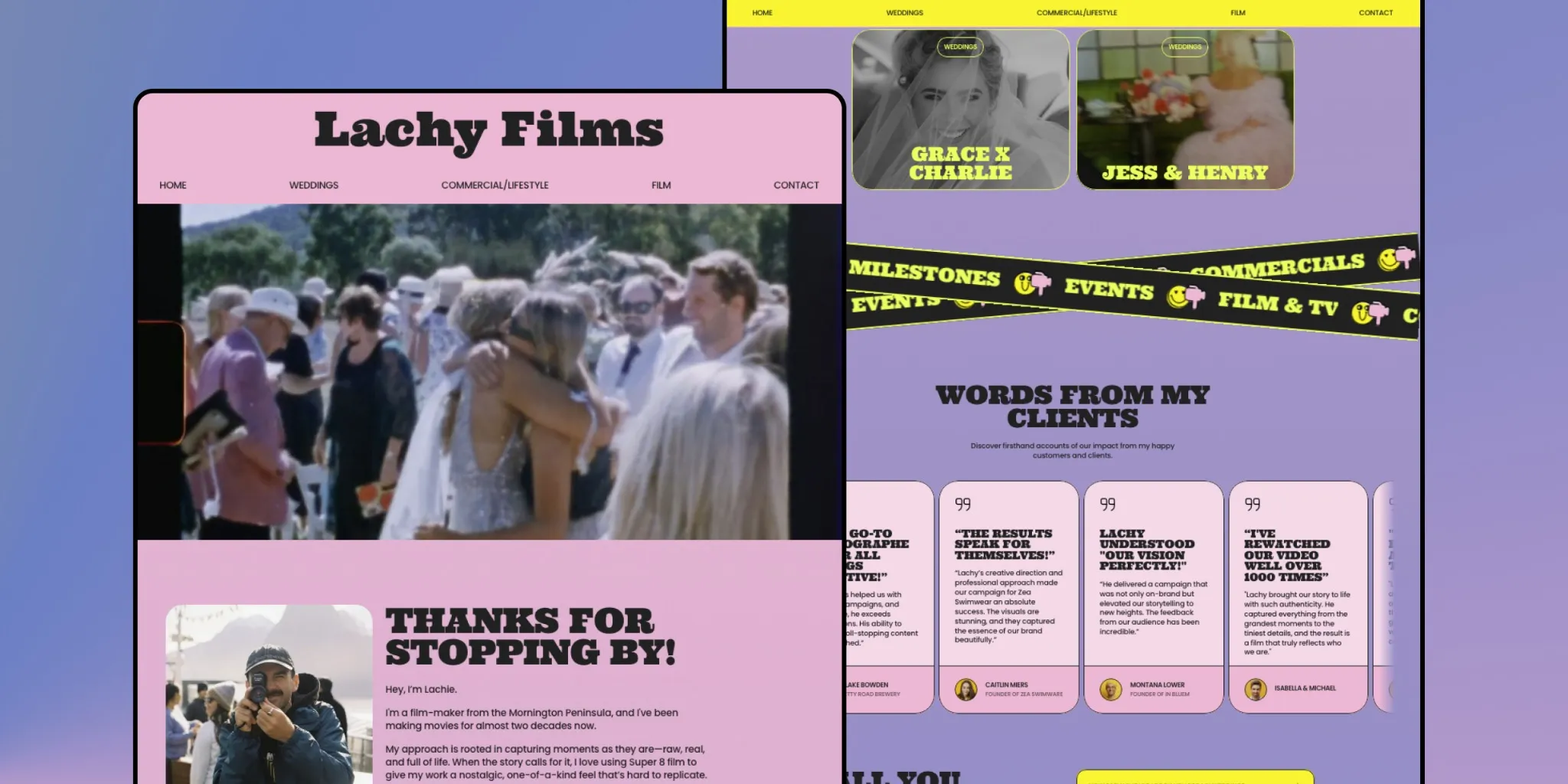 Feature Image | Videography Website Design for Lachy Films