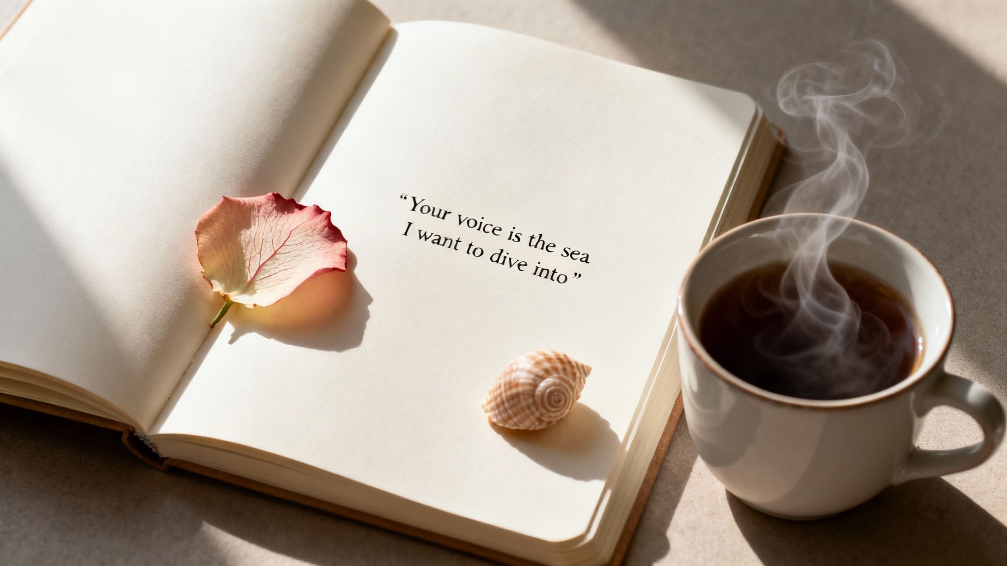 A songwriter looking thoughtfully at a notebook, surrounded by inspiring objects.