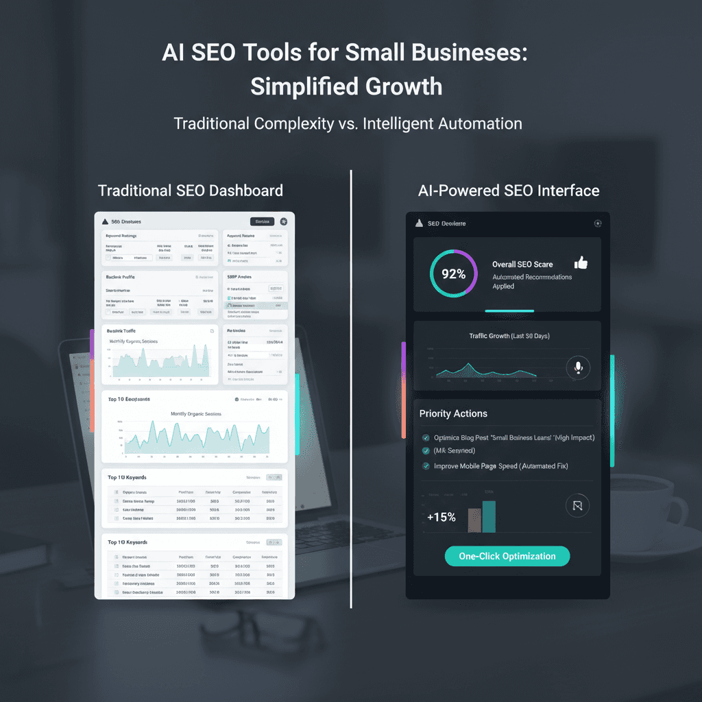 AI SEO tools small business comparison showing automation features