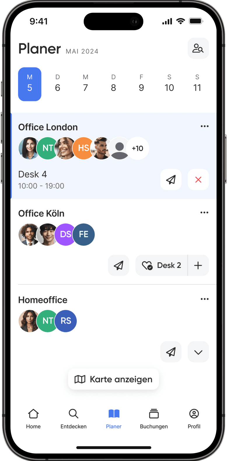 Raumbuchung über App