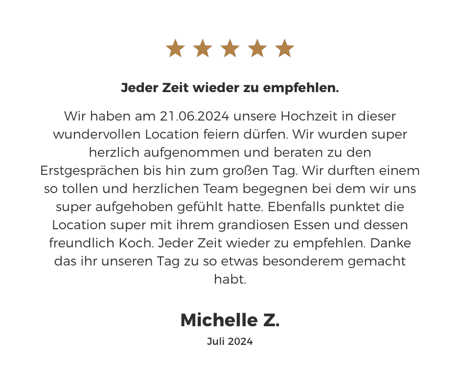 Testimonial Kundenbewertung Hofgut Langenborn