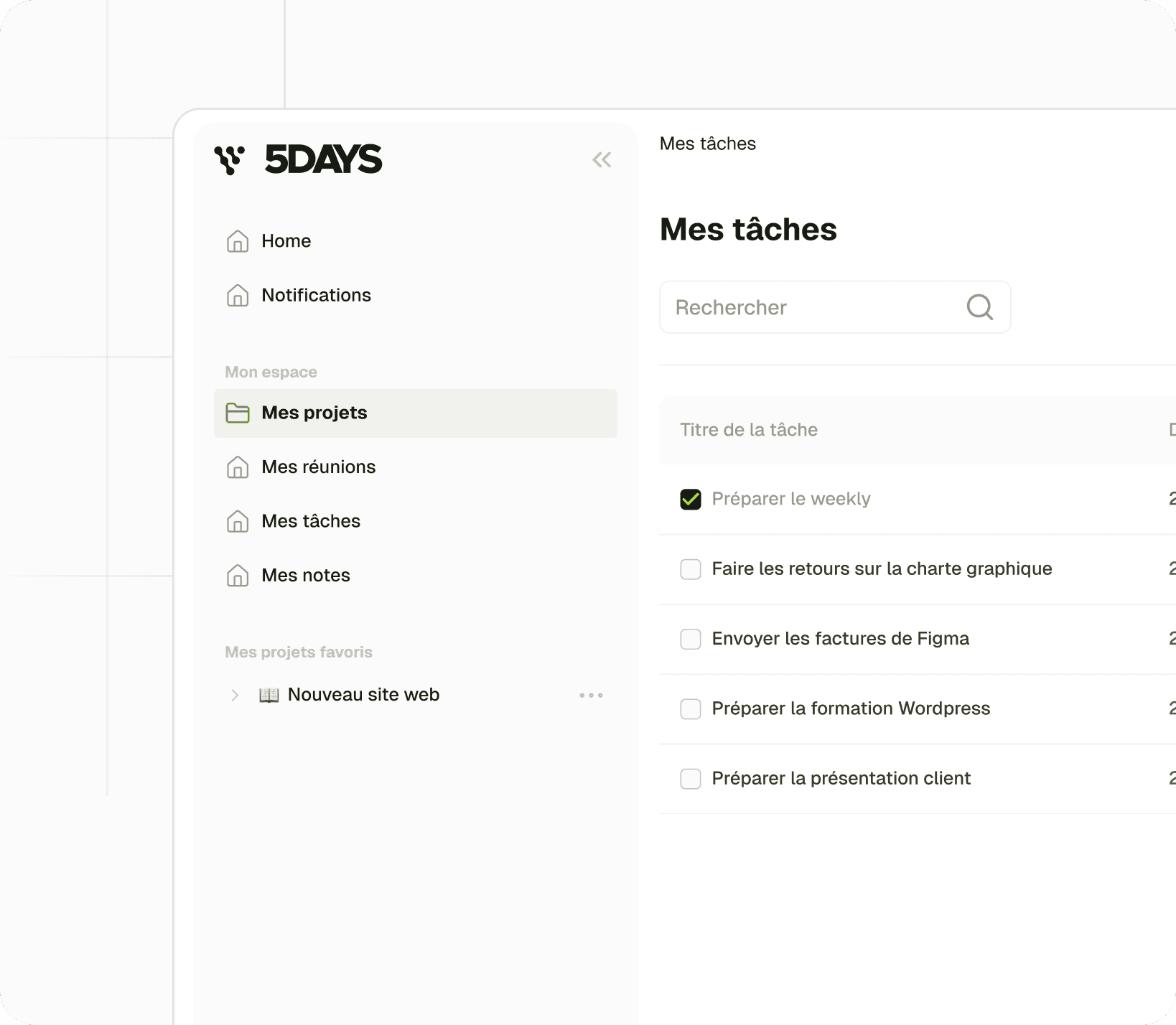 Vue de dashboard Google Meet.