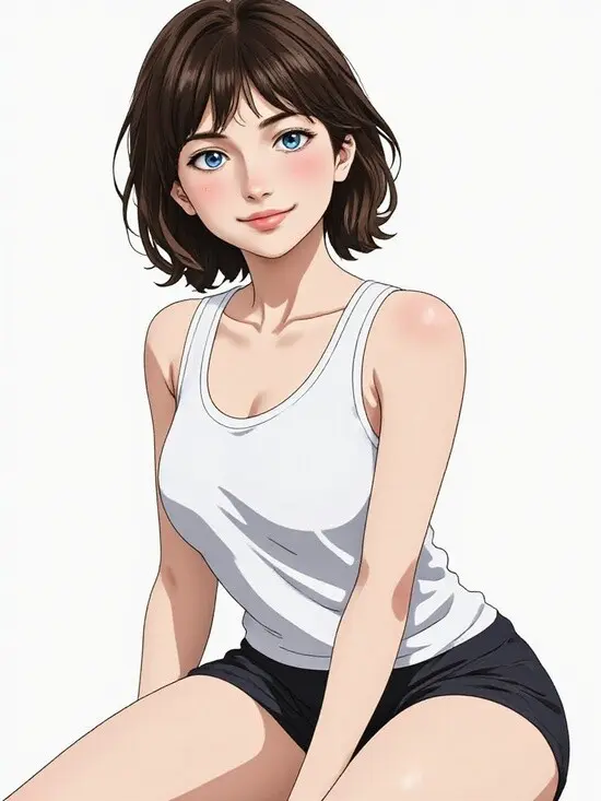 Bright-themed cheerful anime girl made by ai money generator.