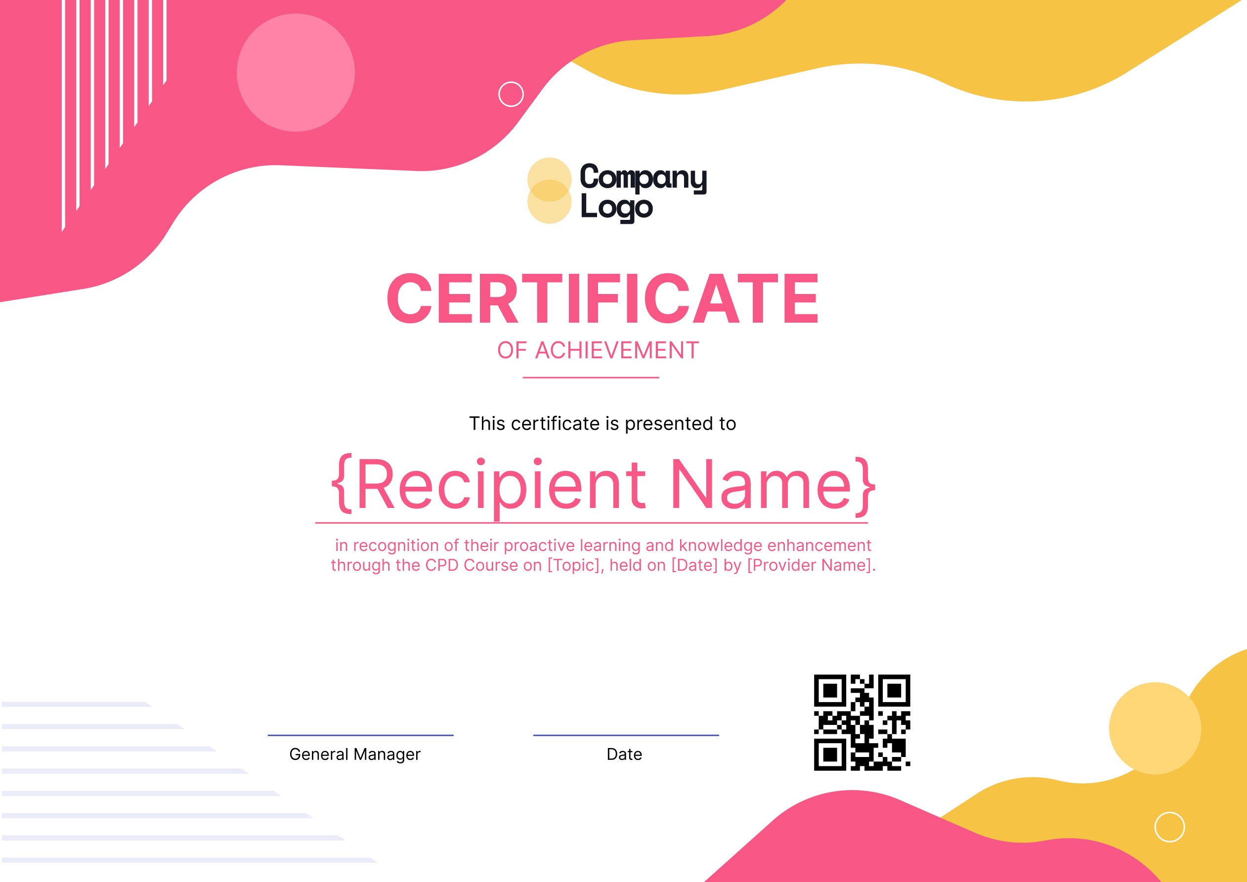 Wauld - Bright and Minimal CPD Certificate Template
