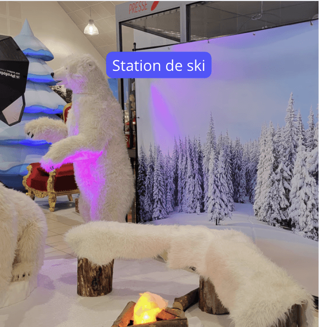 Décor animation et scénographie immersive thème montagne ski pour soirée d’entreprise à Bordeaux