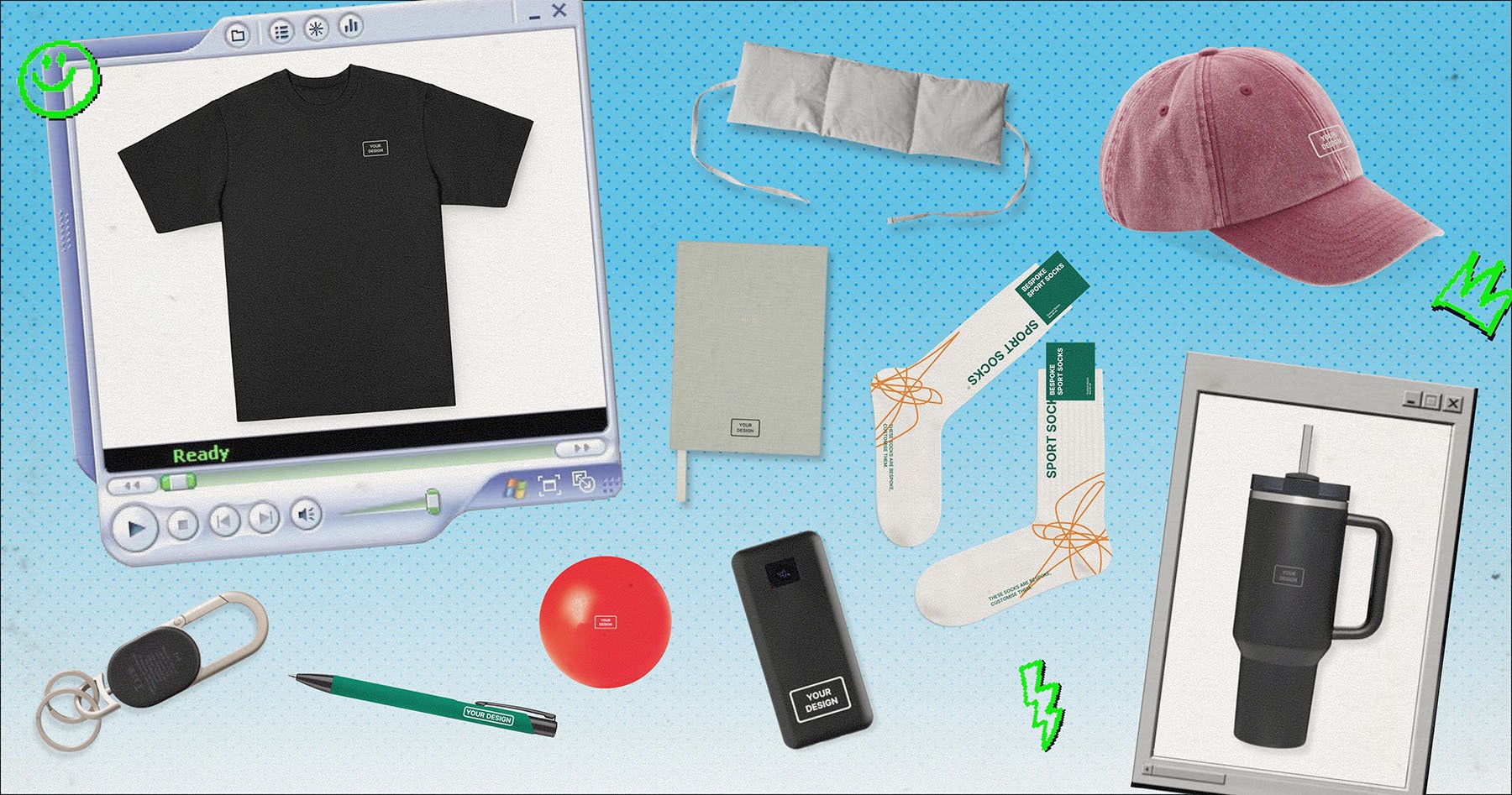 Innovatieve merkartikelen en effectieve erkenning van medewerkers voor millennials met petten, tassen, powerbanks en notitieboekjes