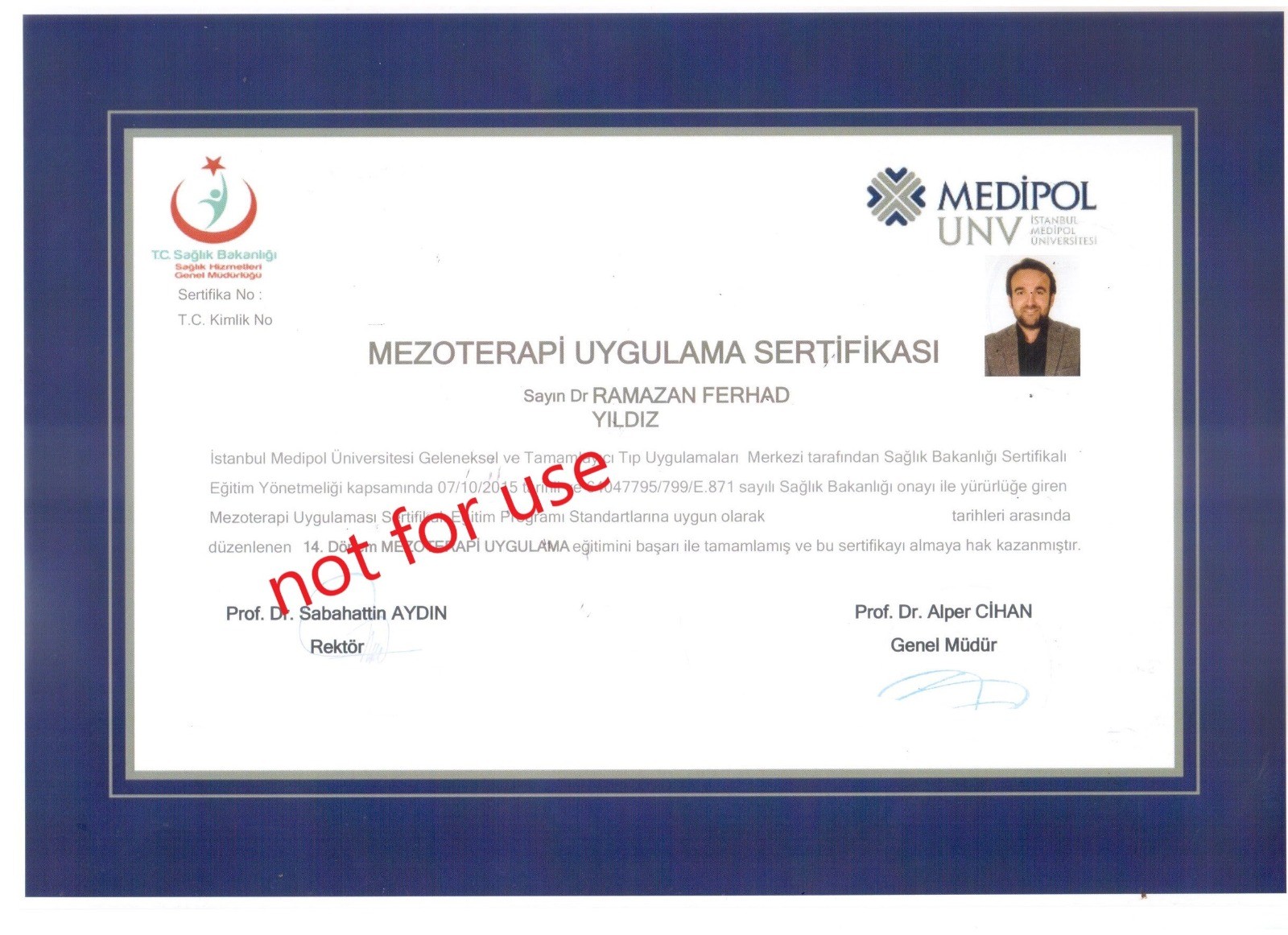 Özel Esteworld Ataşehir Polikiliniği Belgesi