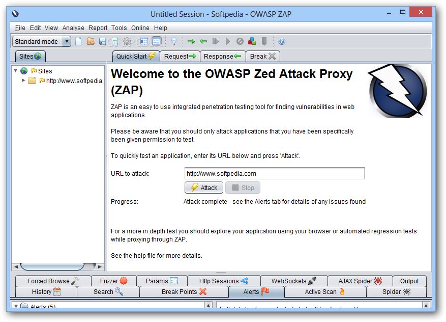 Zed Attack Proxy tool