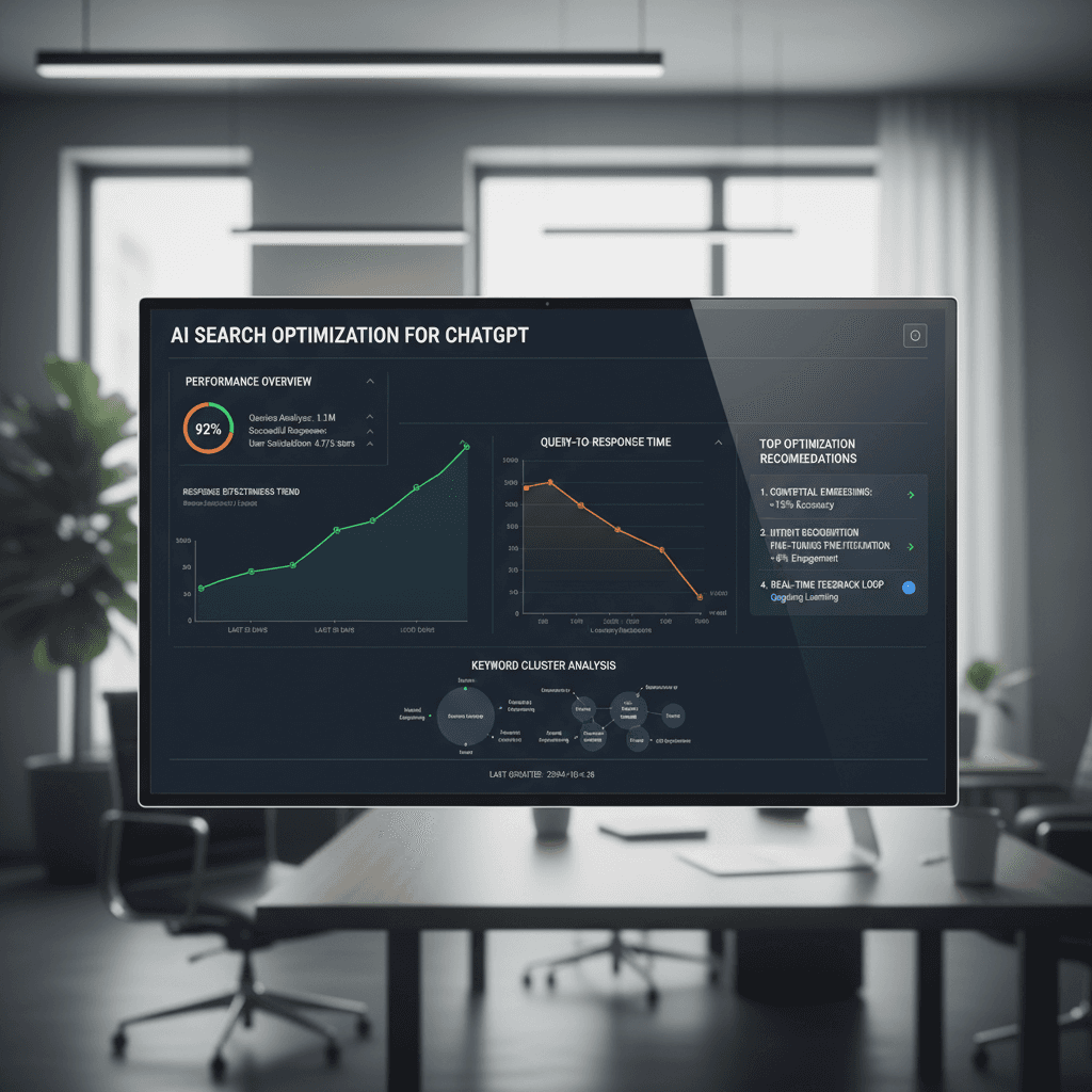 AI search analytics showing how to optimize for ChatGPT with performance tracking metrics