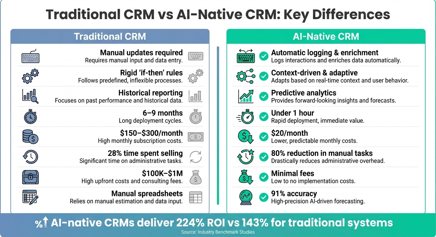 Traditional CRM vs AI-Native CRM: Feature Comparison Chart