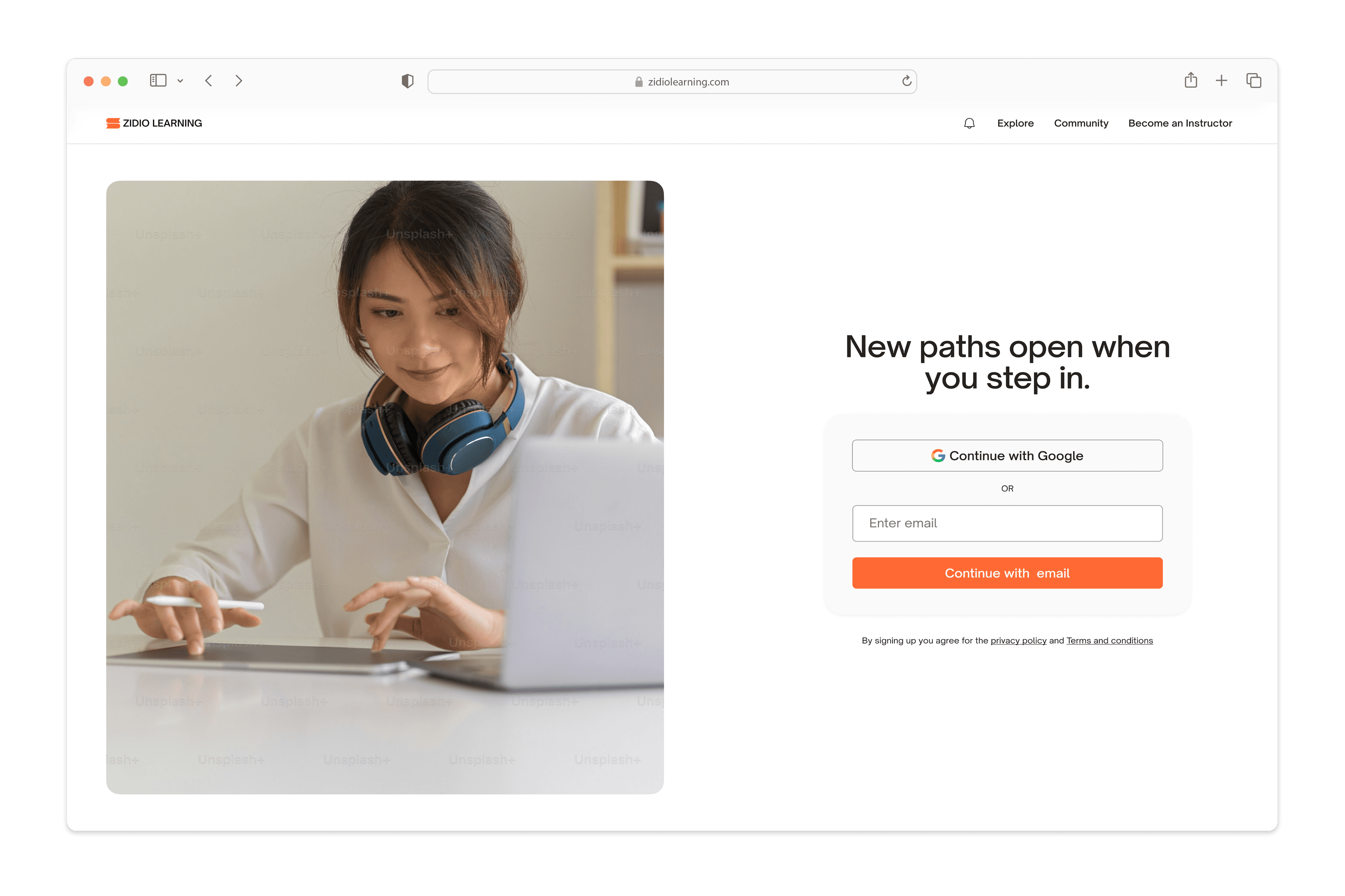 Sign up page-hi-fi mockup