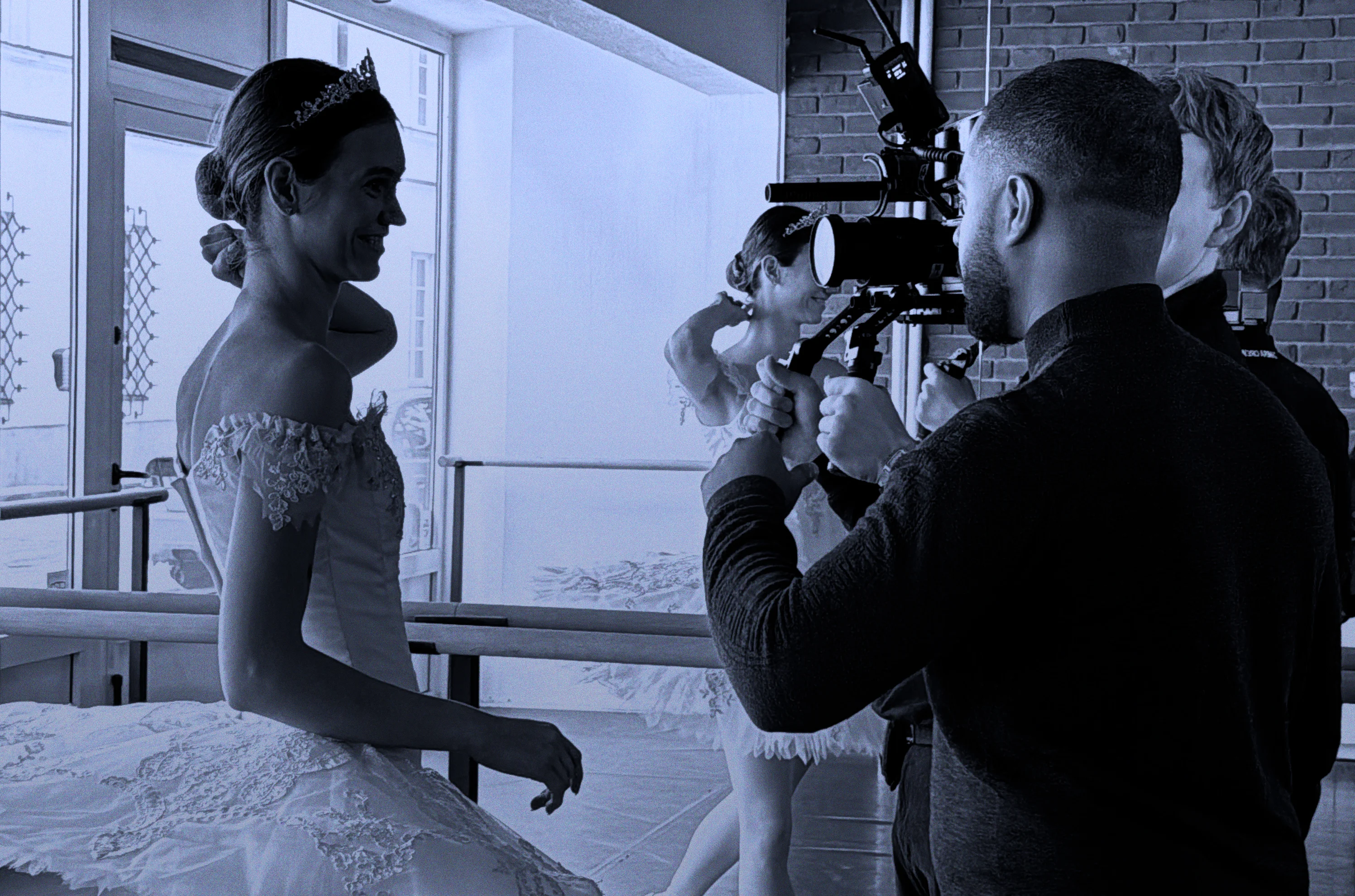 Office Picture with dark elements and blue light
