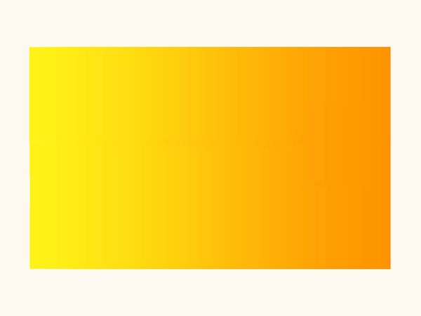 A rectangular shape with a gradient of yellow and orange tones fills the frame. The color transitions from a lighter yellow on the left to a deeper orange on the right. The shape is centered against a plain white background.