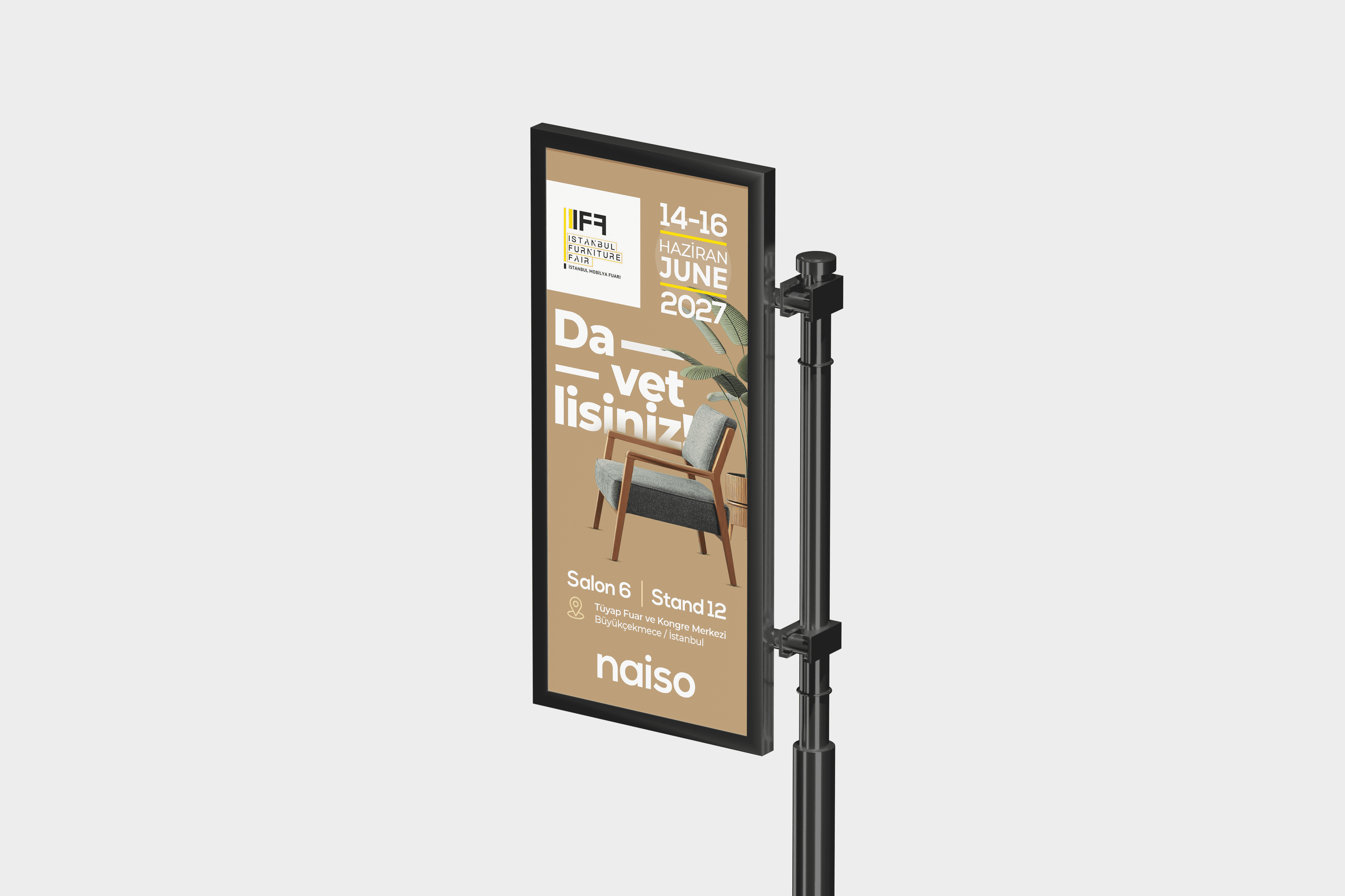 naiso bütünsel mobilya tasarım anlayışı fuar öncesi şehir içi billboard reklam kampanyası tasarımı